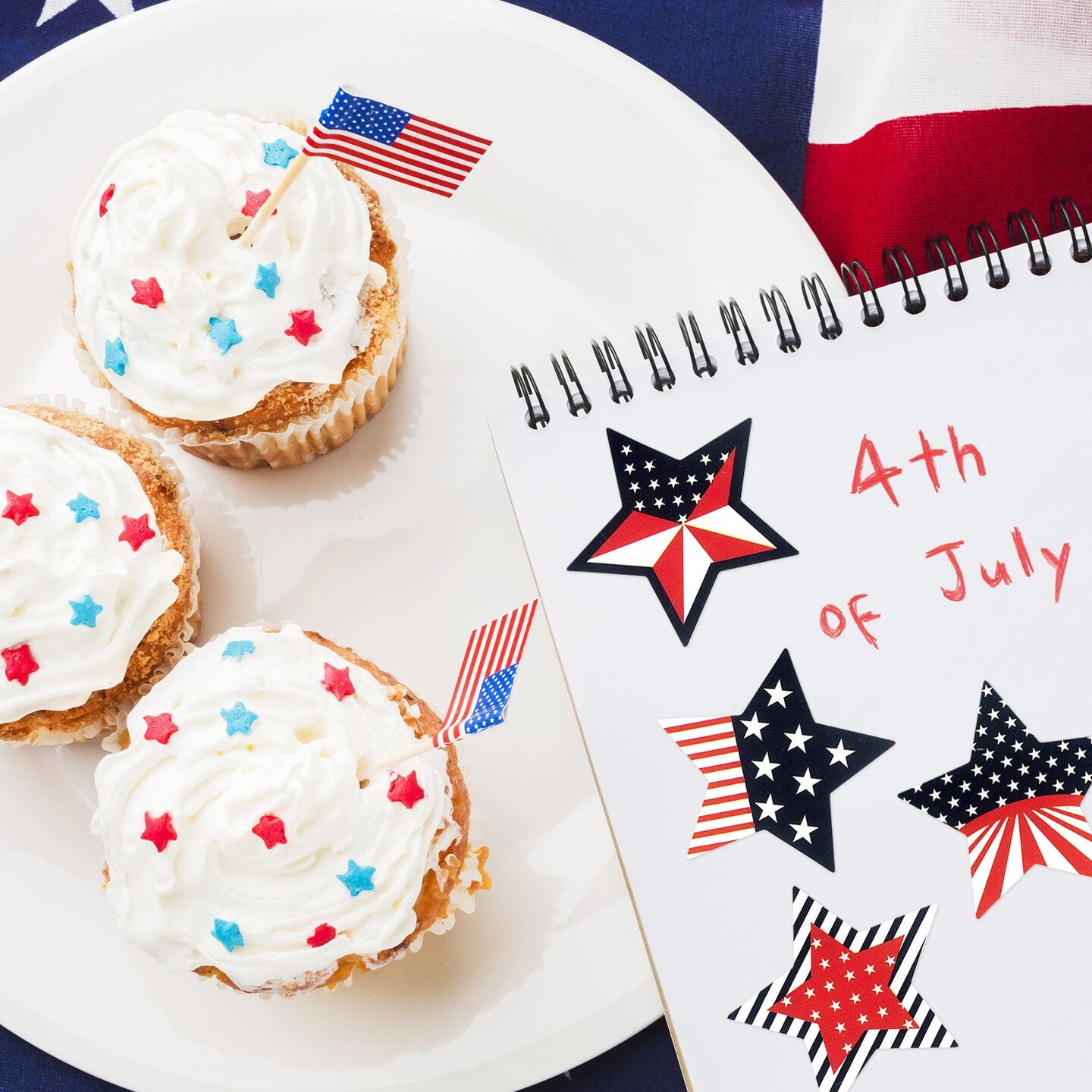 Wrapables 1.5 inch Patriotic Stars, American Flag, 4th of July, Independence Day, Memorial Day Sticker Roll, Sealing Stickers and Labels for Boxes, Envelopes, Bags, Packages (500pcs)