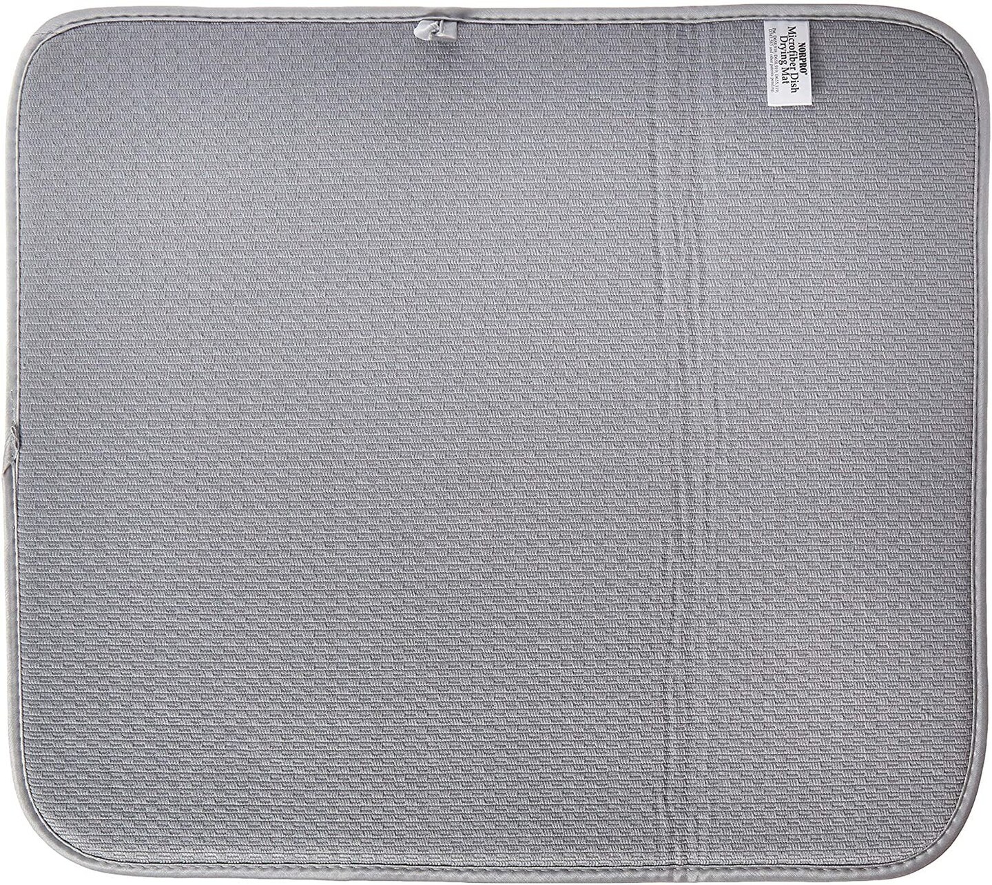Norpro 16&#x22; x 18&#x22; Washable Microfiber Dish Drainer Glass Drying Mat Pad - Grey Trellis Pattern