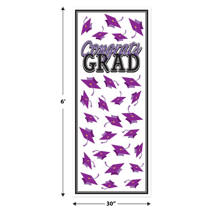 12 Pack Beistle Purple Congrats Grad Door Cover