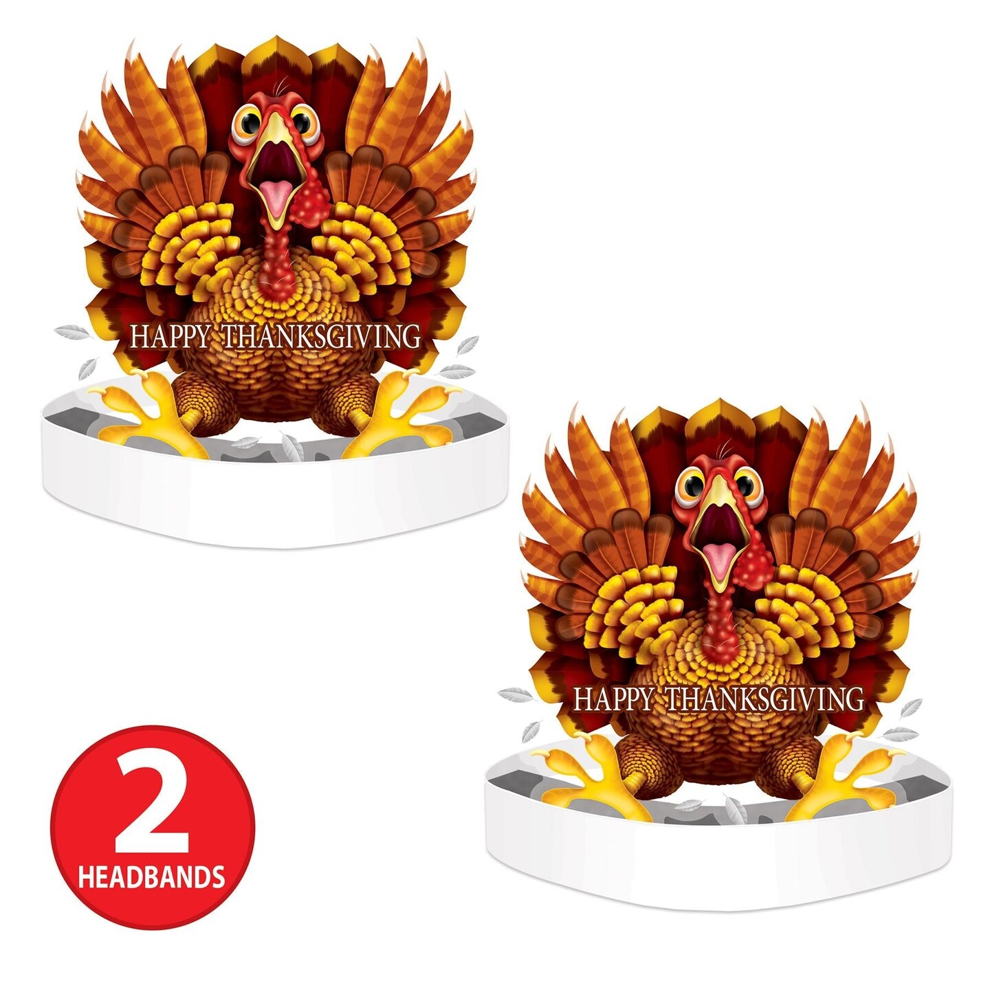 12 Pack Beistle Thanksgiving Wild Turkey Headband