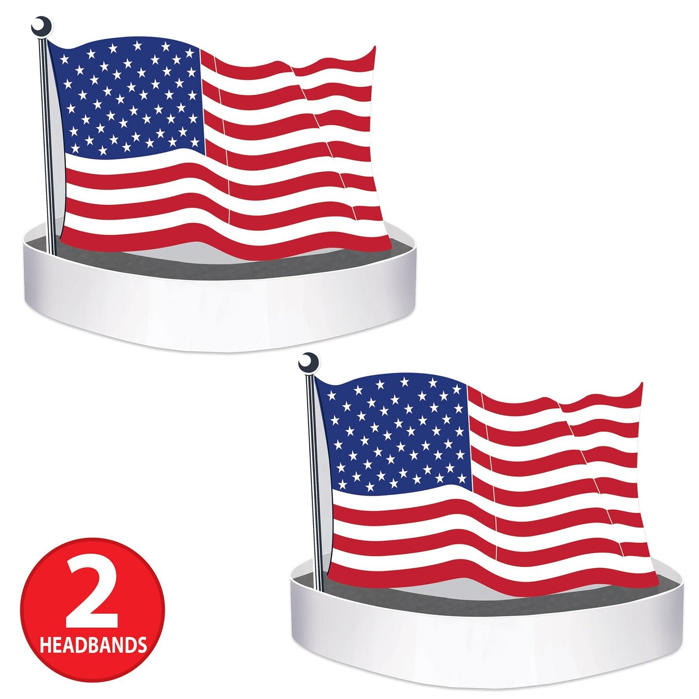 12 Pack Beistle American Flag Headband
