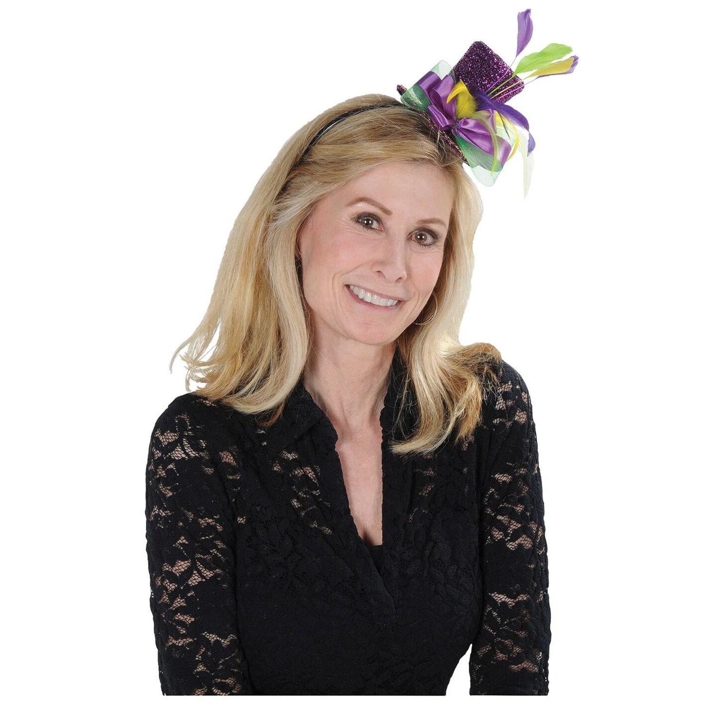6 Pack Beistle Mardi GrasTop Hat Headband