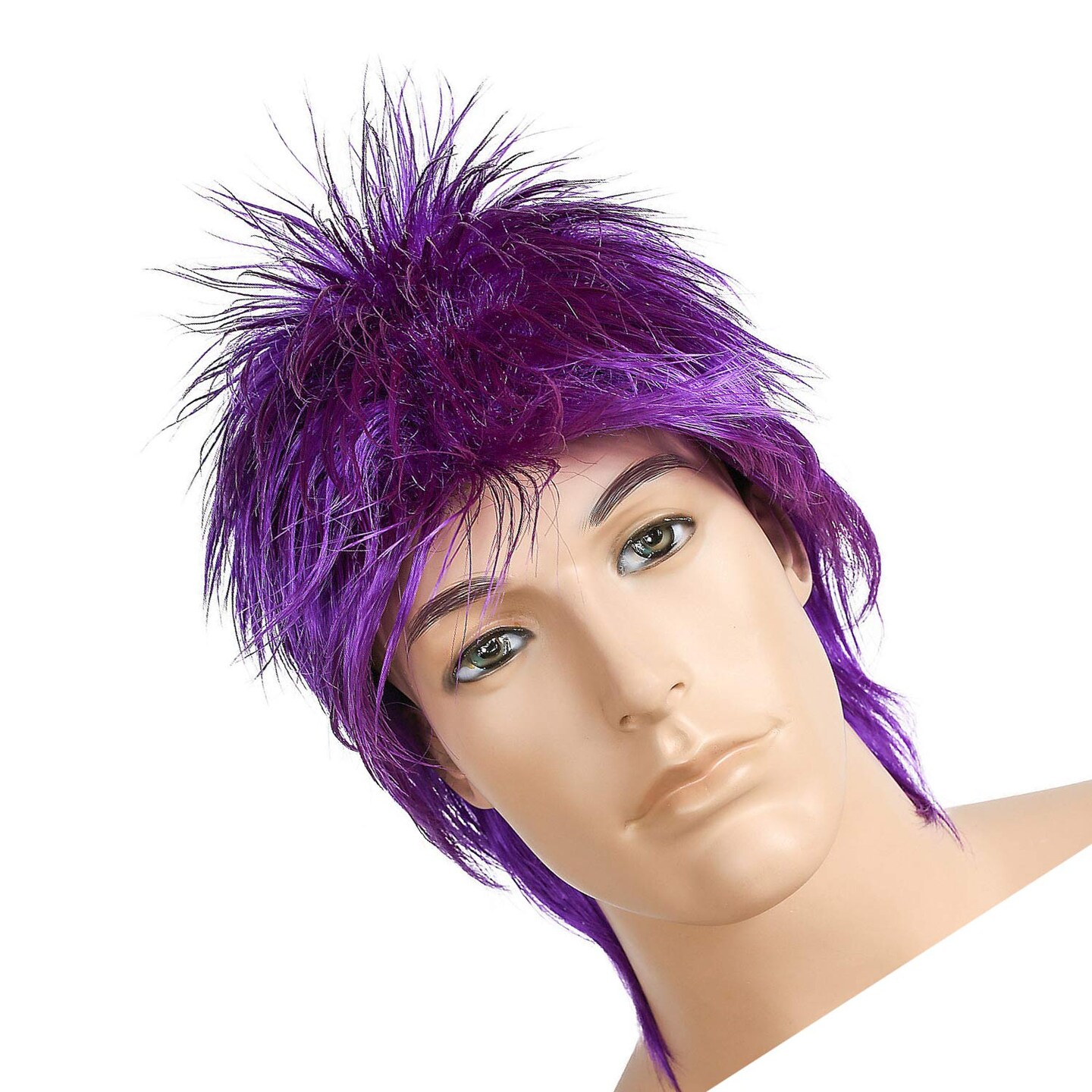 Rod Dark Purple Punk Style Wig with Shag Back
