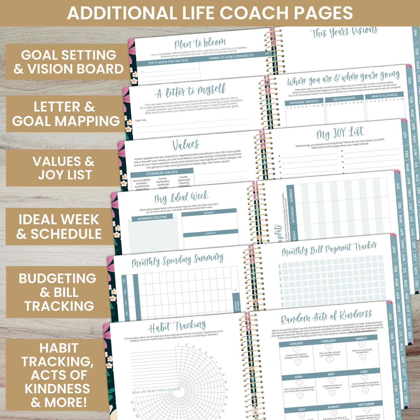 bloom daily planners 2025 Soft Cover Planner, 8.5&#x22; x 11&#x22;, Blooming Wildly