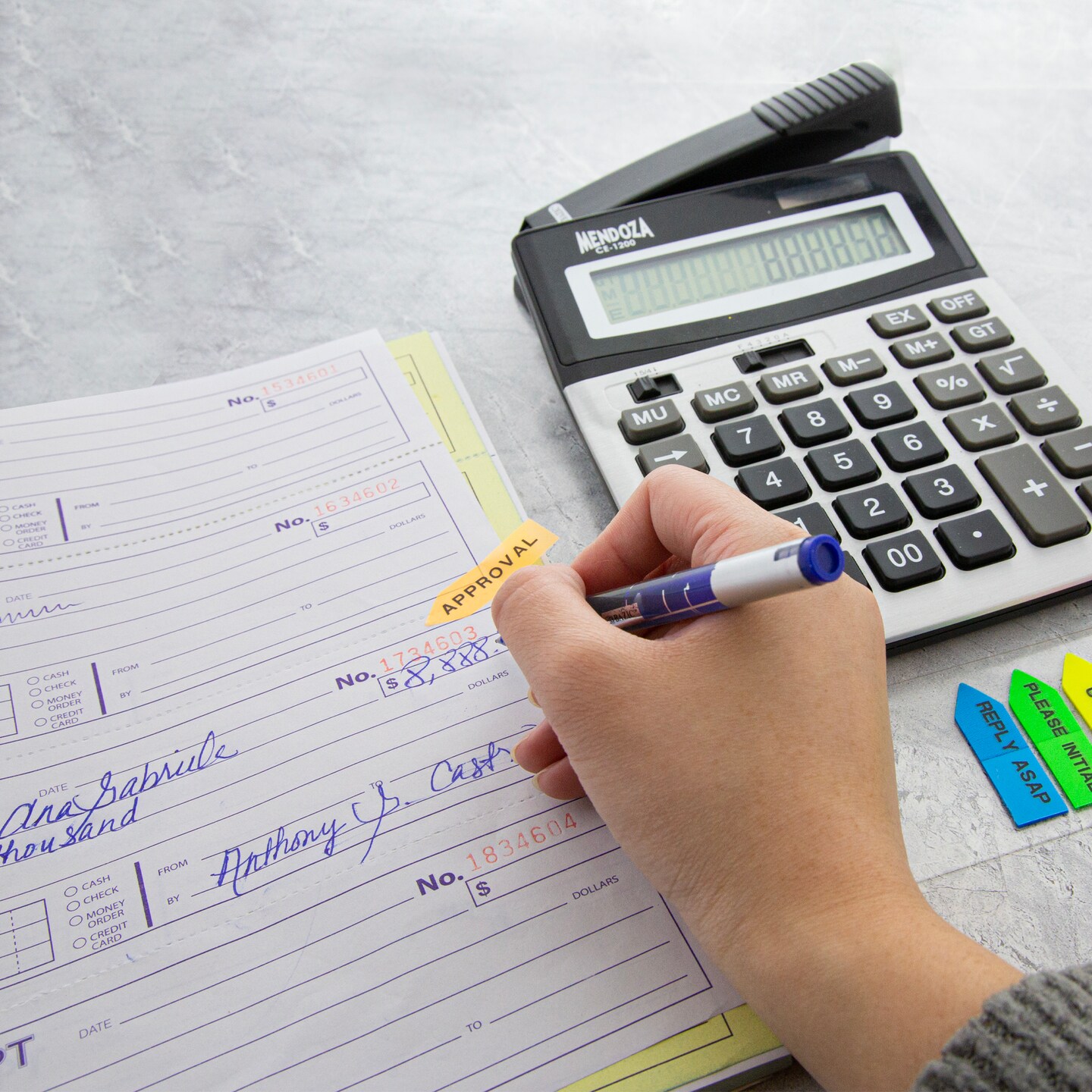 BAZIC Cash or Rent Spiral Bound Receipt Book 2-Part Carbonless (200 Sets)