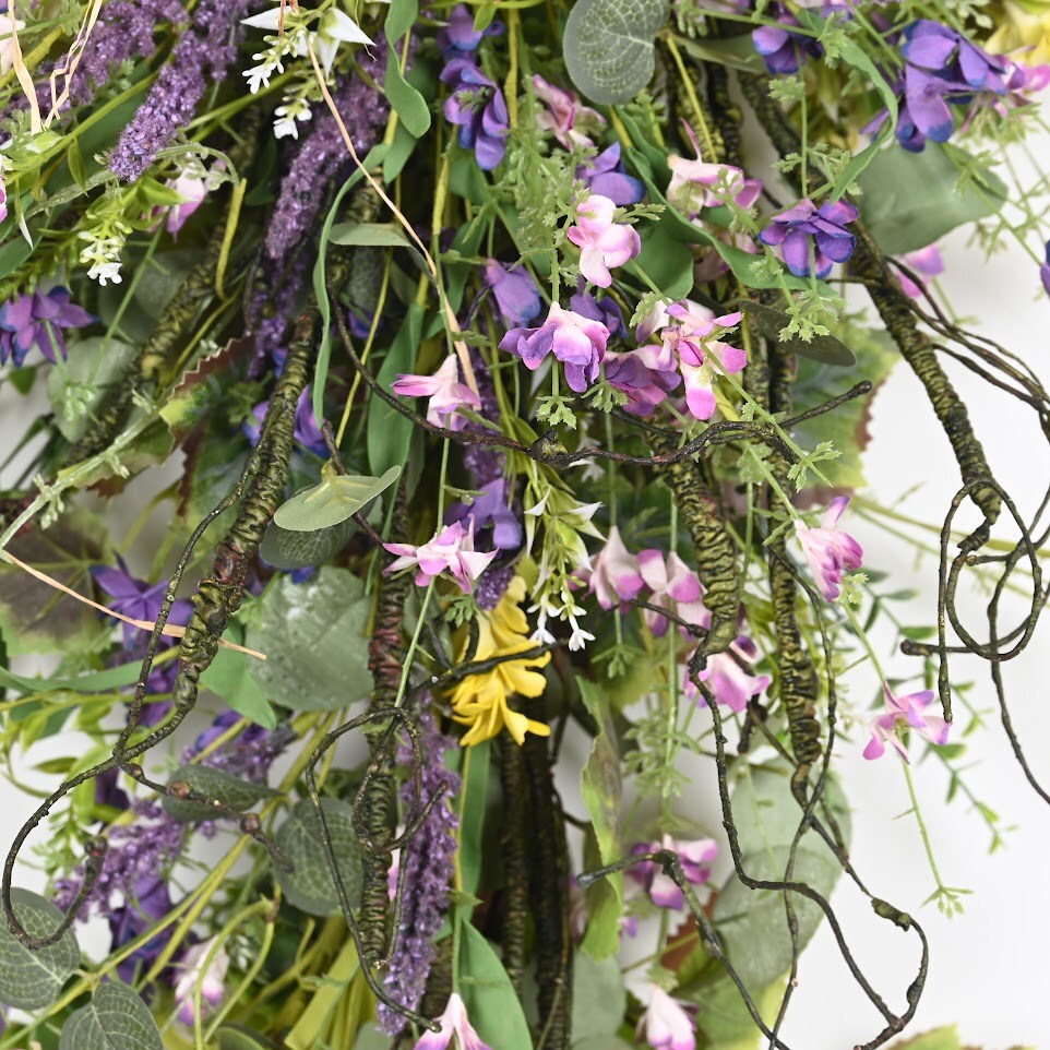 Lavender Wildflower Cascading Swag Boho Door Wall Decor