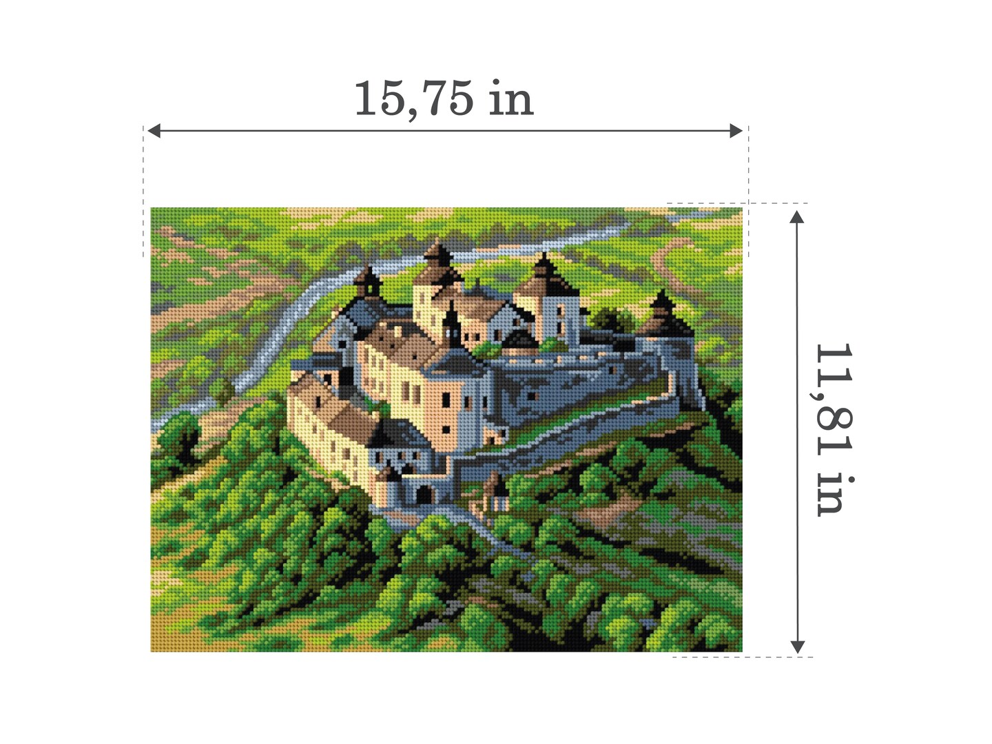 Gobelin canvas for halfstitch without yarn Red Hill Castle 2912J