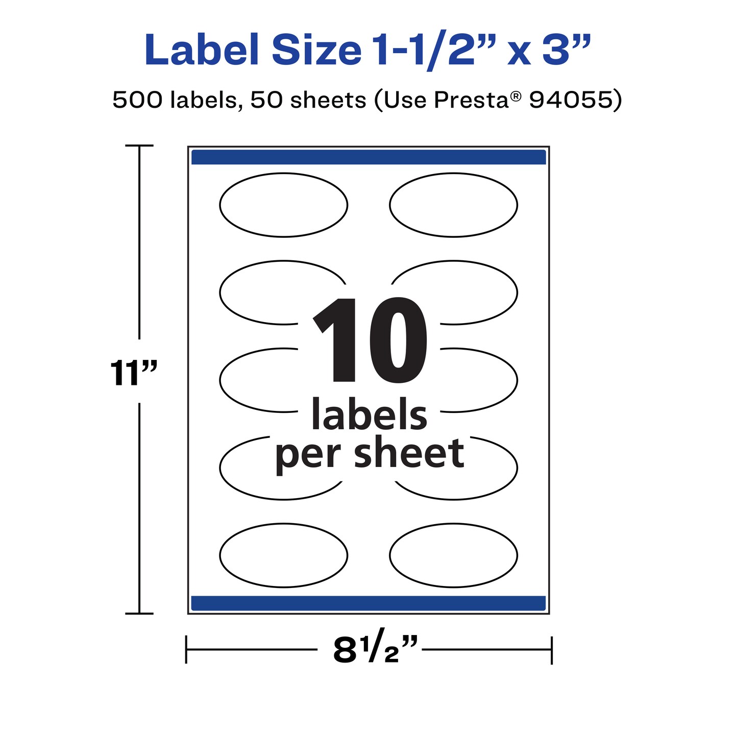 Avery Matte White Oval Labels, 1.5&#x22; x 3&#x22;