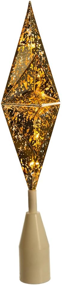 10-Light Gold Bethlehem Star Treetop, Golden