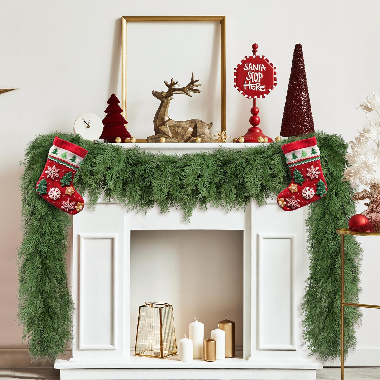 6 Ft Real Touch Christmas Cedar Garland (Green Cypress)