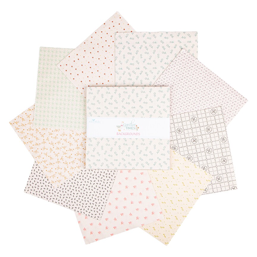 Gentler Times Backgrounds 10" Square Pack (Layer Cake / 10" Stacker) by Lori Holt for Riley Blake (10-16470B-42)