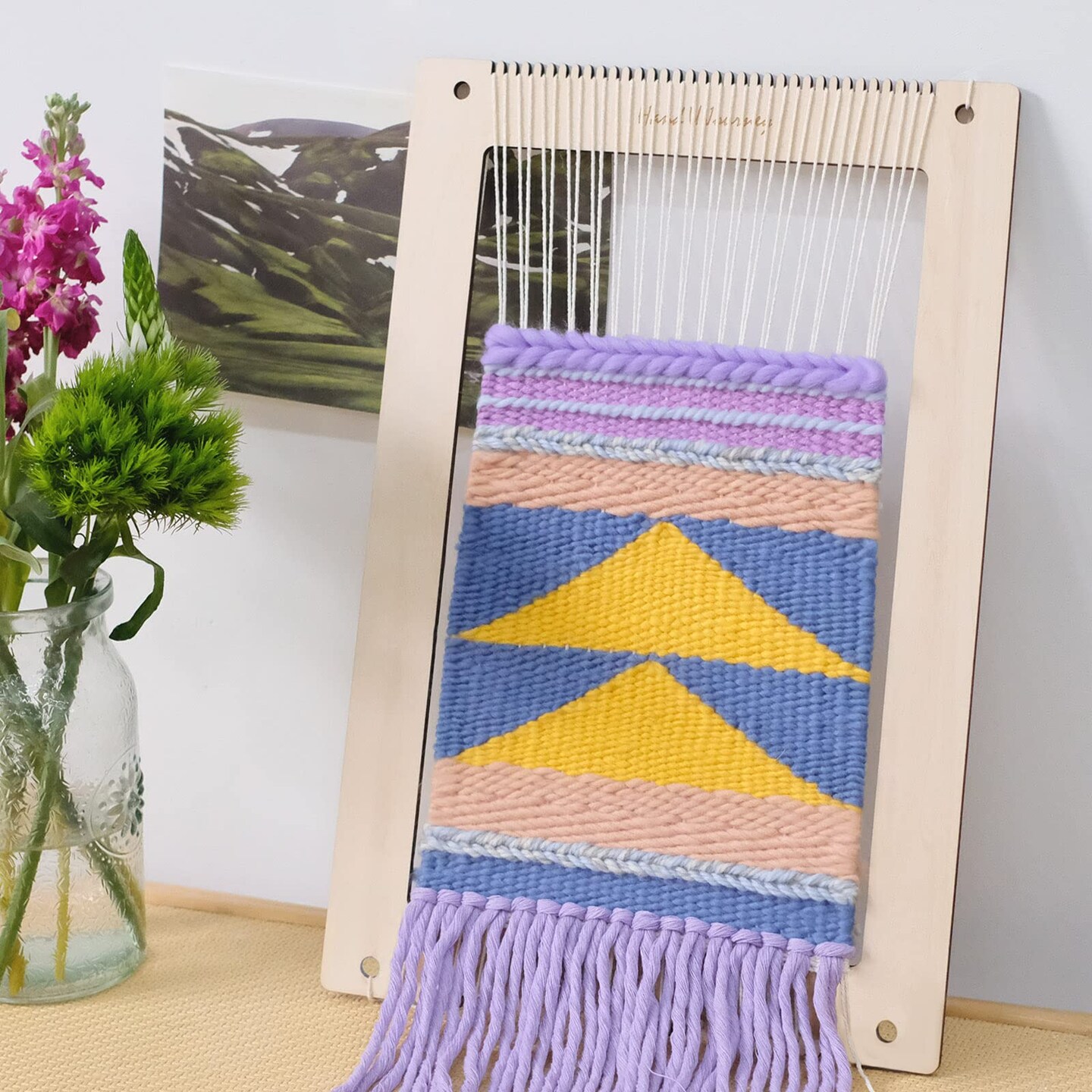 Wool Queen Rectangle Weaving Loom Kit - 2 Sets with Weaving Needles and Tools, Perfect for Beginners and Weaving Enthusiasts, 11&#x27;&#x27;x16.5&#x27;&#x27; and 7.8&#x27;&#x27;x11.7&#x27;&#x27; Large Sizes