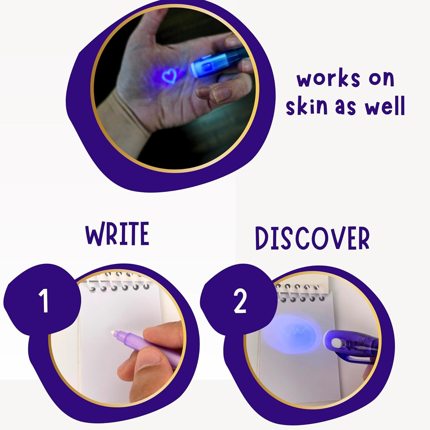 4E&#x27;s Novelty Fun Pens for Kids &#x2013; 12 Magic Pen UV Light Pen, Notebooks &#x26; Goodie Bags &#x2013; Goodie Bags Stuffers for Kids 8-12!