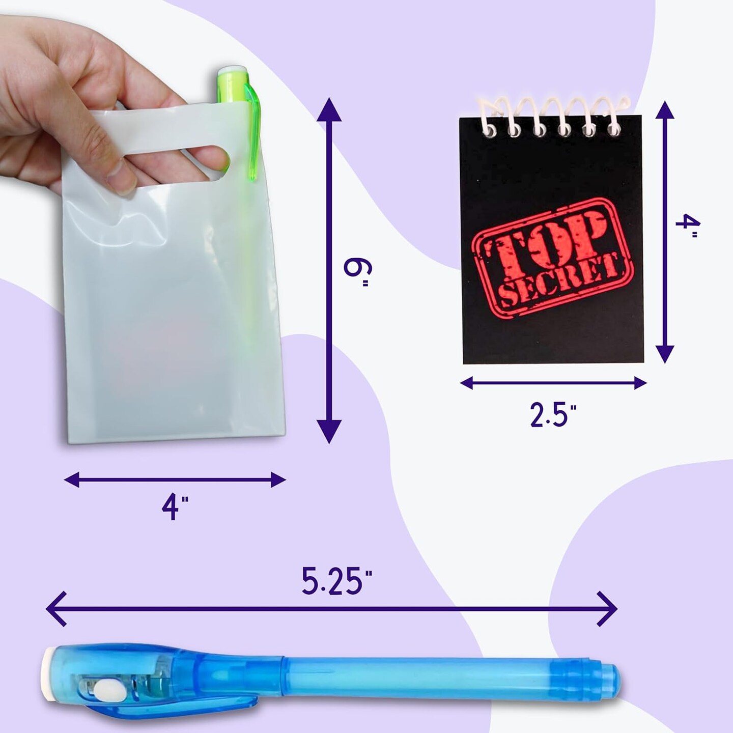 4E&#x27;s Novelty Fun Pens for Kids &#x2013; 12 Magic Pen UV Light Pen, Notebooks &#x26; Goodie Bags &#x2013; Goodie Bags Stuffers for Kids 8-12!