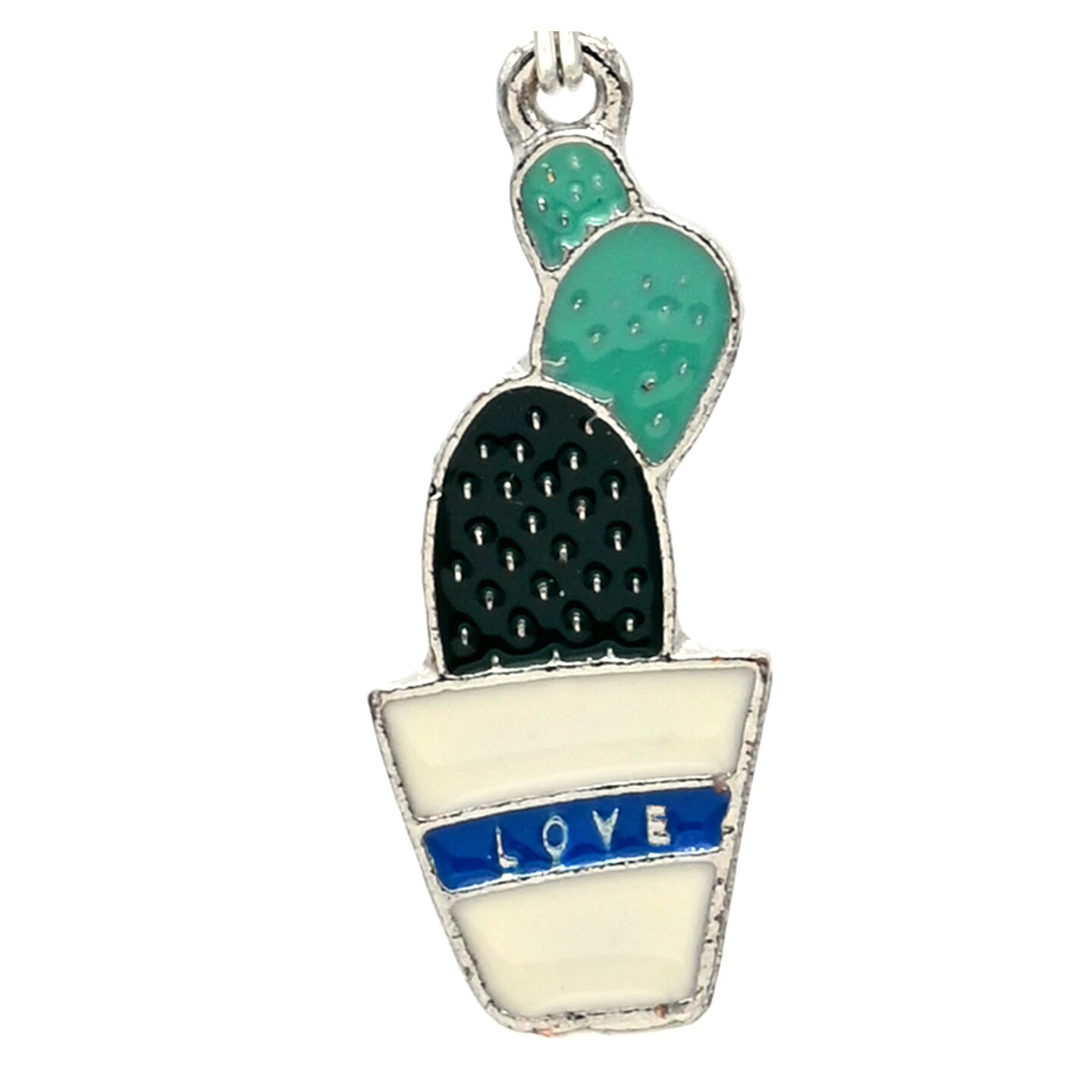 Potted Cactus Pendant Necklace  Potted Succulents Charm  Enameled Cactus  in Pots  18 Inch Snake Chain  Flower Slider  Plant Lover Gift |  MakerPlace by Michaels