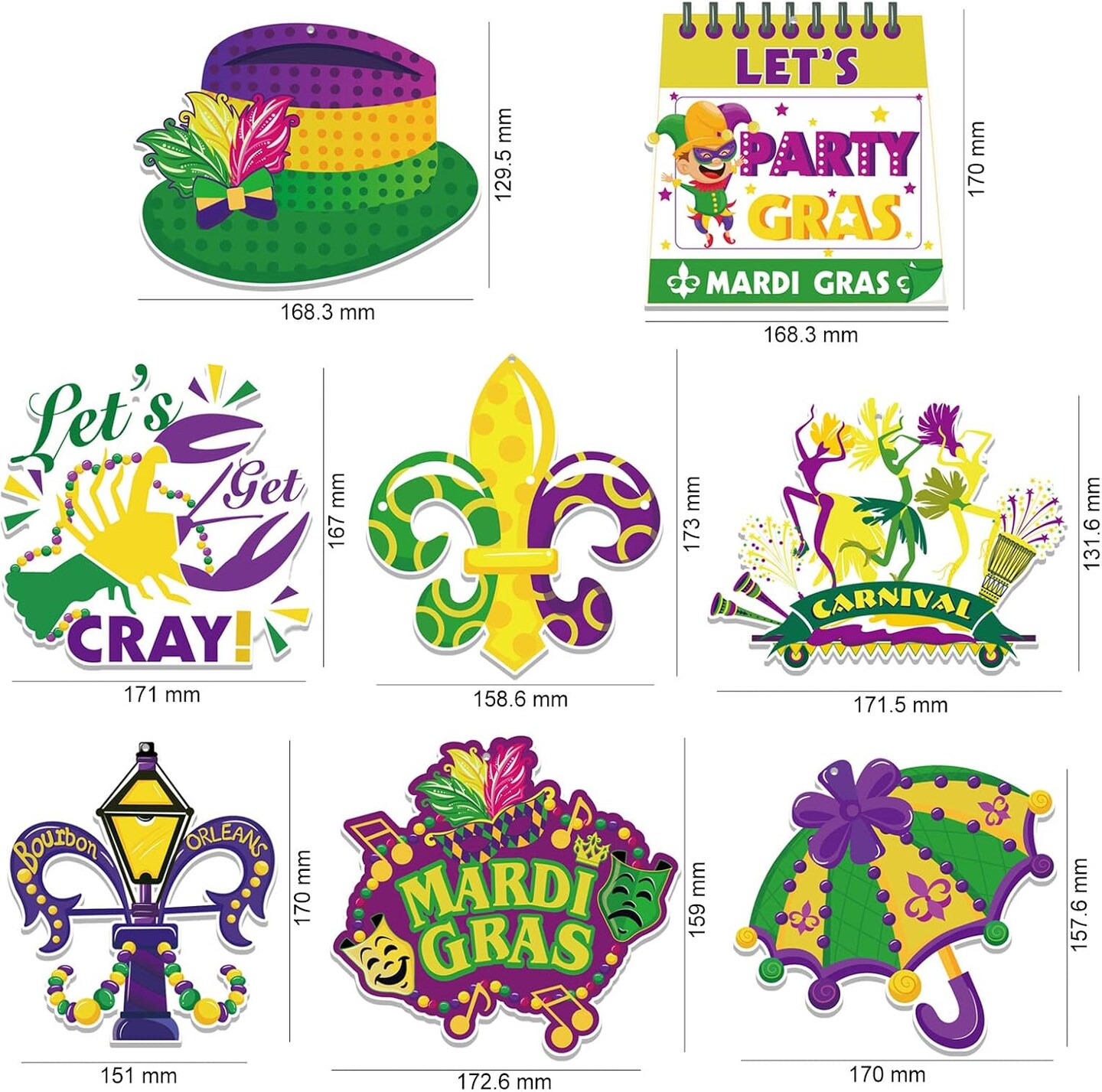 Mardi Gras Party Hanging Swirls Decorations, Mardi Gras Themed Foil Swirls for New Orleans Party Ceiling Decoration, Mardi Gras Swirls Streamer for Masquerade Party Supplies, 30pcs