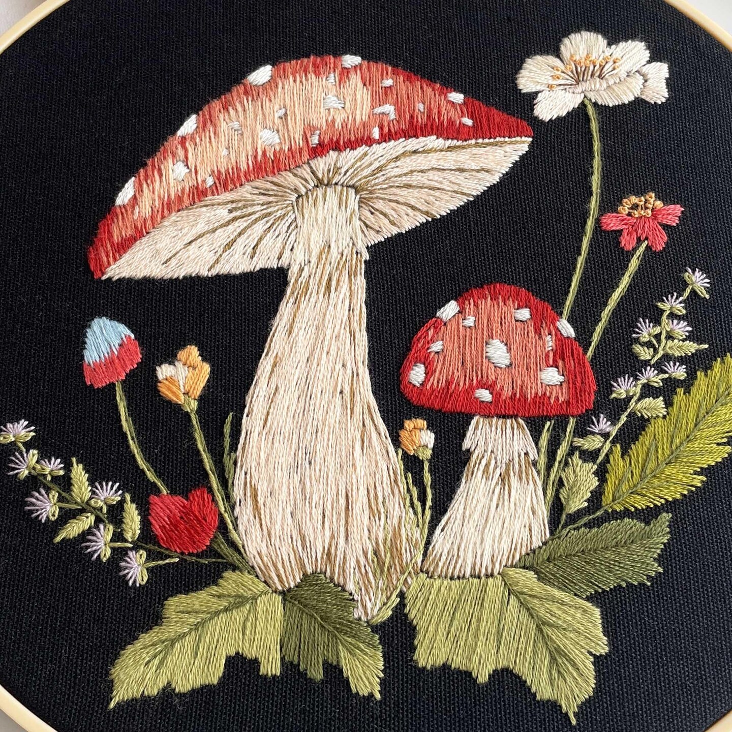 3 Sets Mushroom Embroidery kit, Adult Beginner DIY Needle kit,Art Craft Handy Sewing Set