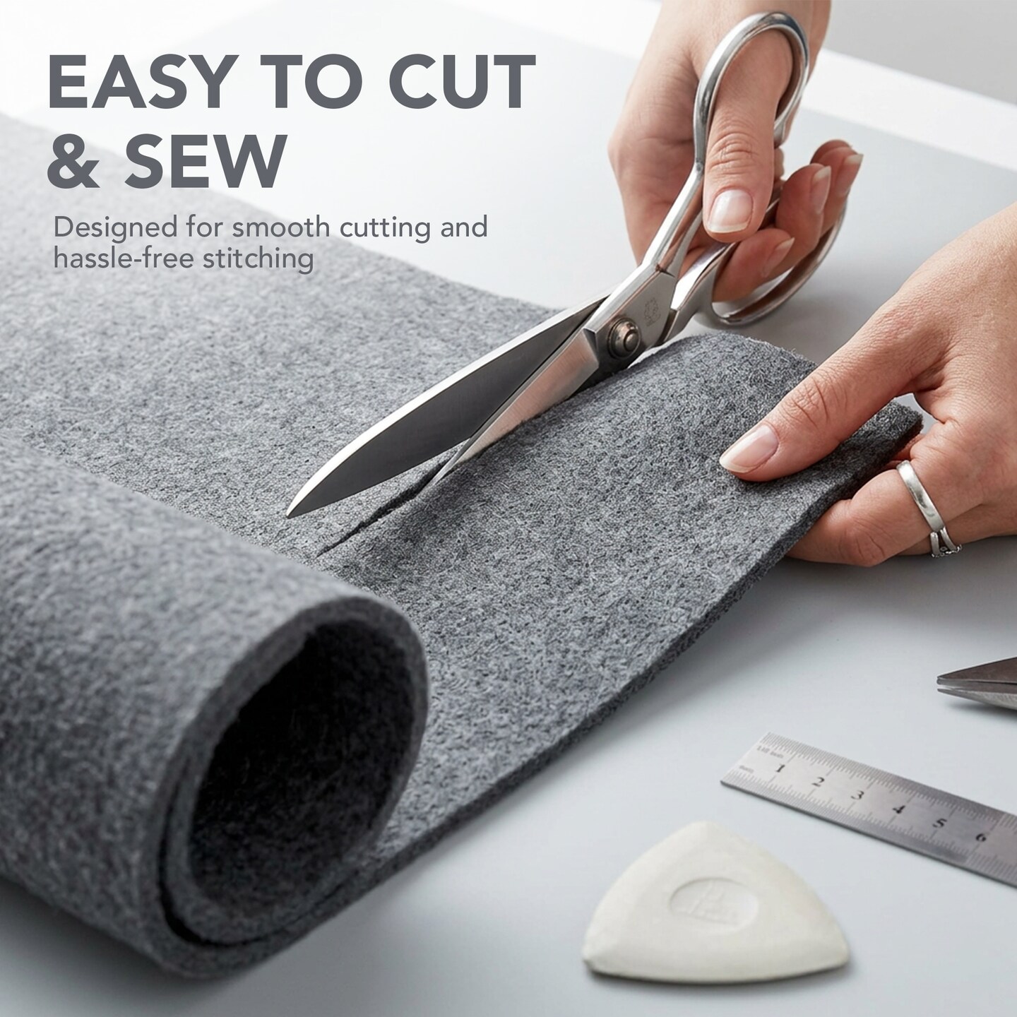 FabricLA 3.2mm Thick Felt Fabric – 60” Wide Heavyweight Acrylic Felt (340 GSM) – Soft Craft Felt for DIY, Sewing & Padding – Half Yard (18” x 60”) or 1 Yard (36” x 60”)