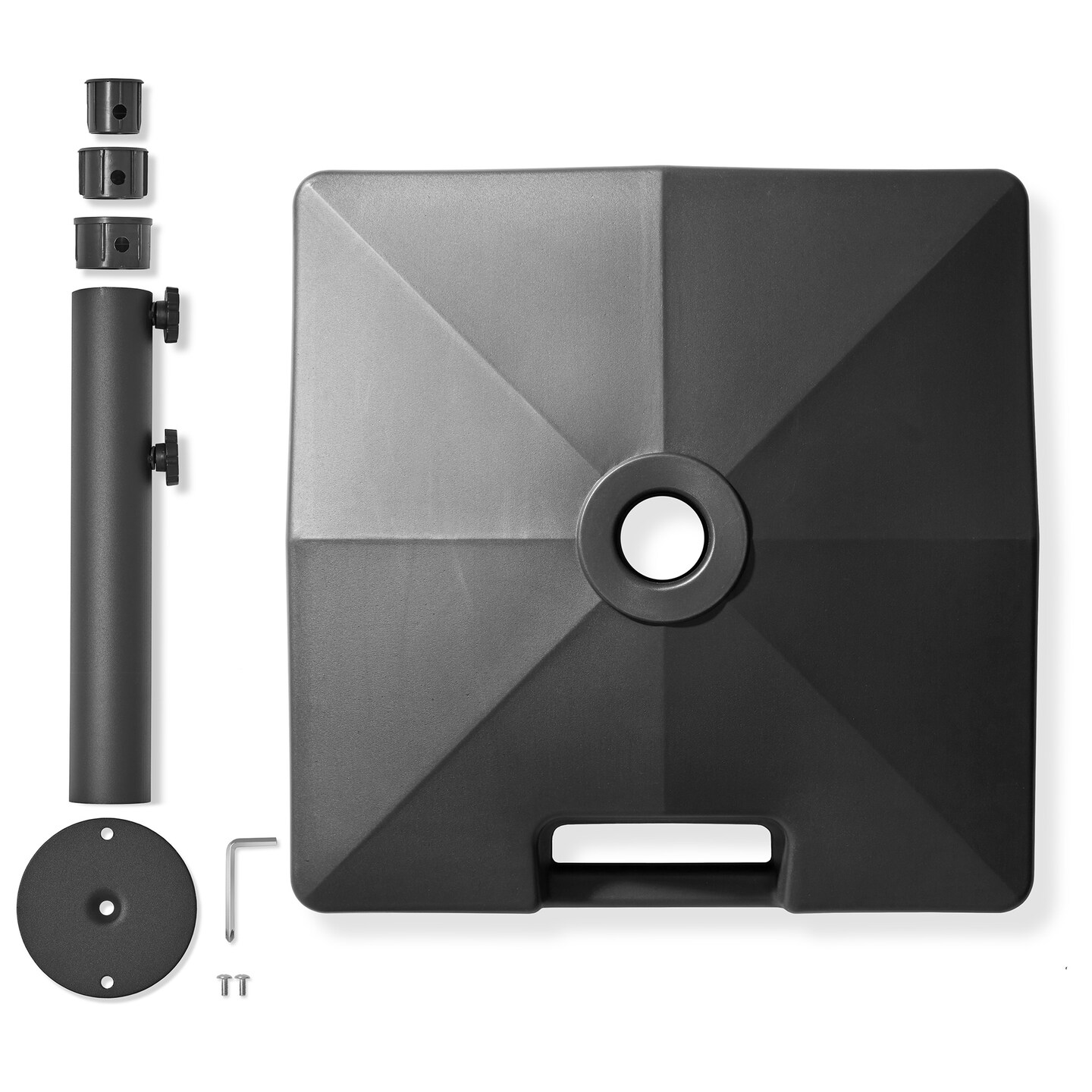 Casafield Fillable Mobile Umbrella Base, Heavy Duty Parasol Stand with Wheels for Outdoor, Patio, Lawn, Deck, Poolside