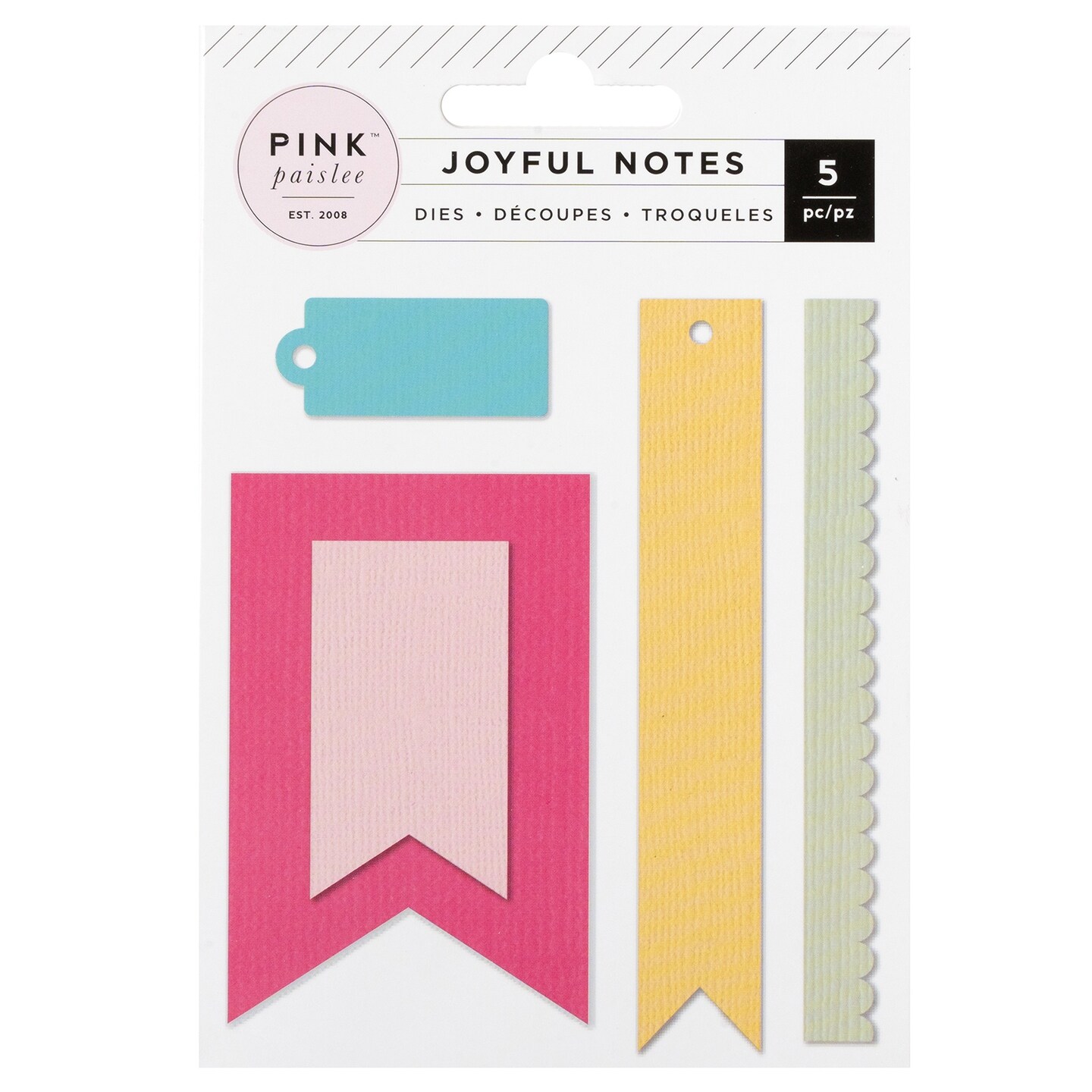 Pink Paislee Joyful Notes Metal Die Set-5/Pkg