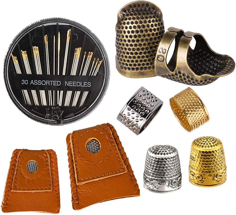 8 Pcs Thimble + 30 Pcs Sewing Needles