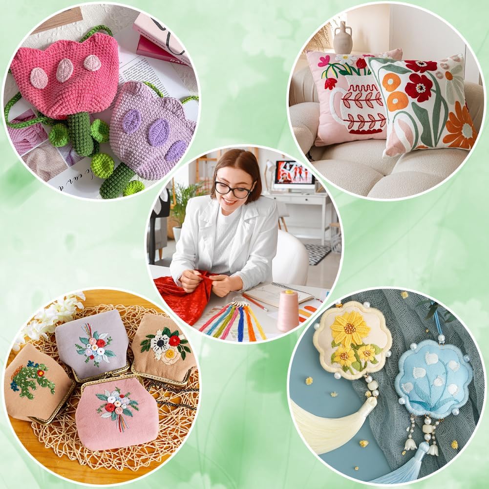 100PCS Wood Thread Drops Embroidery Floss Chips