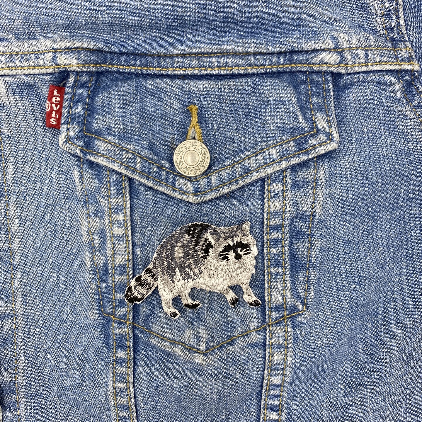 Raccoon, Realistic Animals, Embroidered, Iron on Patch