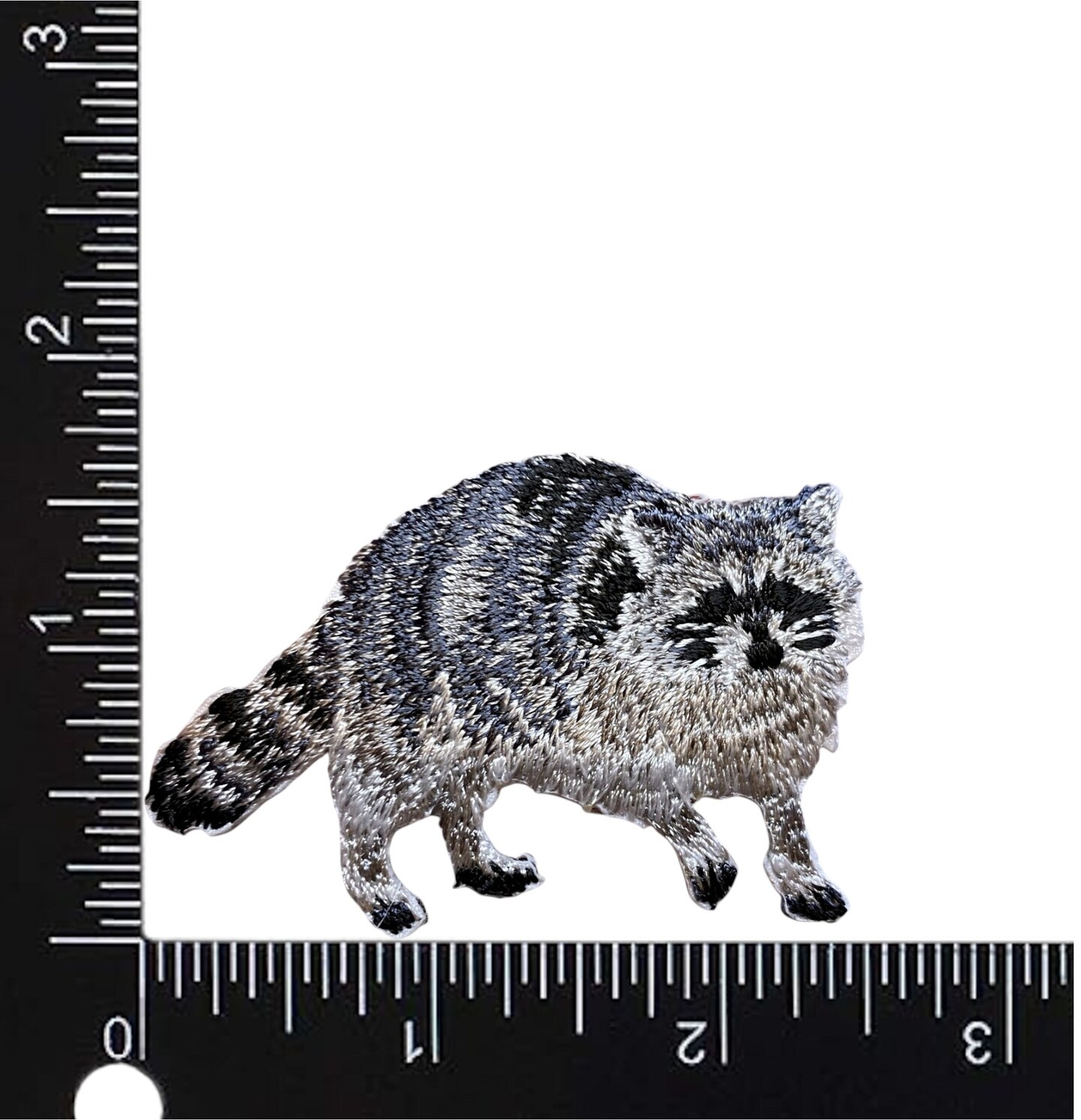 Raccoon, Realistic Animals, Embroidered, Iron on Patch