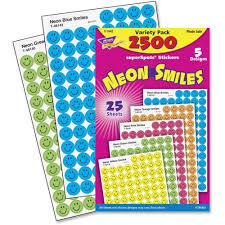 Neon Smiles superSpots® Stickers Variety Pack – 2500 Count, Bright Mini Reward Stickers
