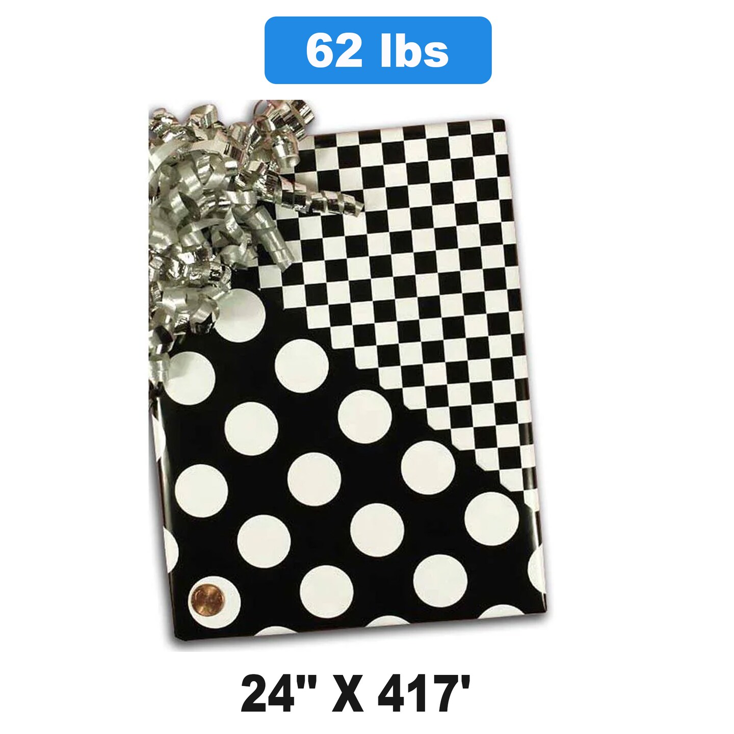 Dots And Checks Polka Gift Wrap 24&#x22; x 417&#x27;