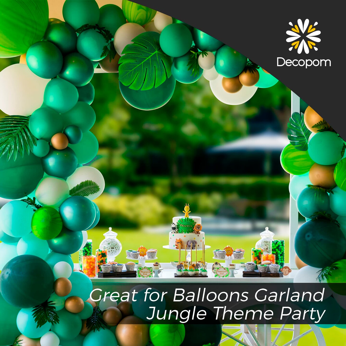 108 Pack Palm Leaves Artificial Tropical Monstera - 6 Kinds Large Small Green Fake Palm Leaf with Stems for Safari Jungle Hawaiian Luau Party Table Decoration Wedding Birthday Theme Party Decorations