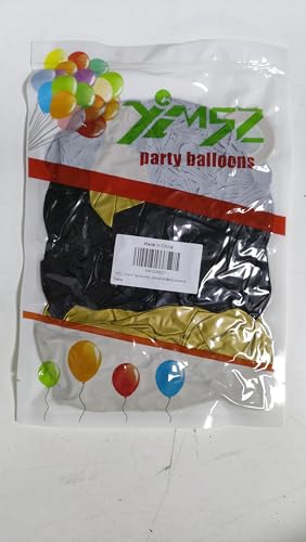 YMSZ Black and Gold Balloons, 67pcs 12 Inch Metallic Gold and Black Balloons for Birthday, Retirement, Graduation, New Year's Eve Party Decorations