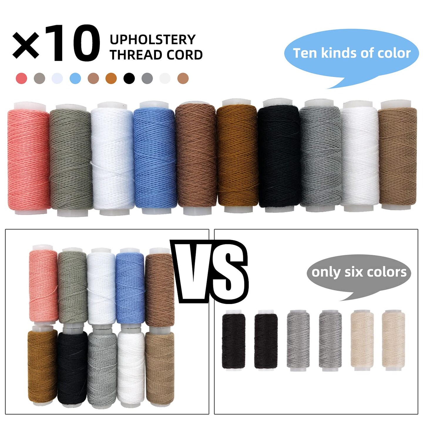 Upholstery Repair Sewing Kit: 47 Pieces Heavy Duty Sewing Kit with Sewing Awl, Seam Ripper, Leather Hand Sewing Stitching Needles, Sewing Thread for Car, Sofa, Backpack, Shoe, Craft DIY