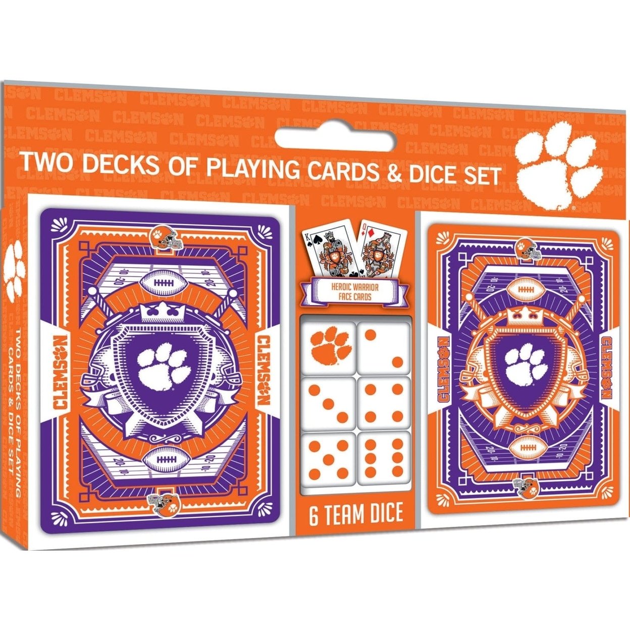 Clemson Tigers - 2-Pack Playing Cards And Dice Set