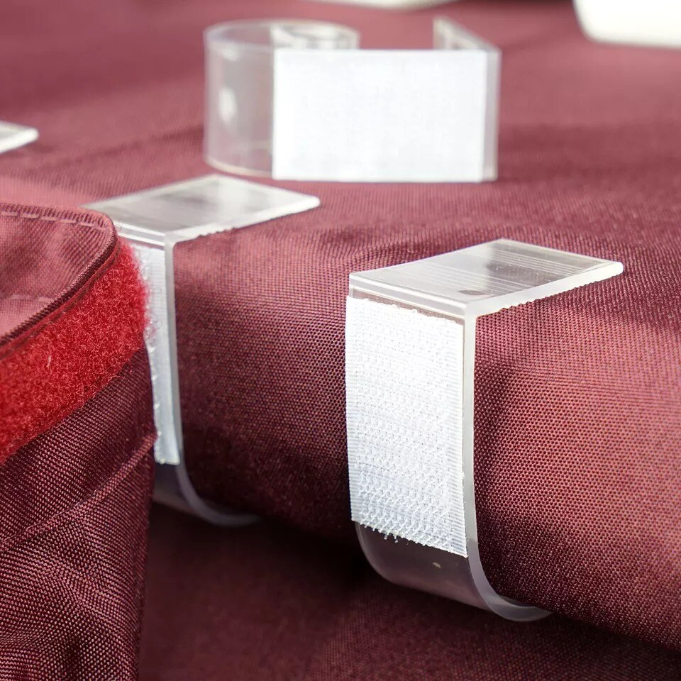 12 pcs 1.2&#x22; Clear Table Skirt Large Clips Linens Wedding Party Event Supplies