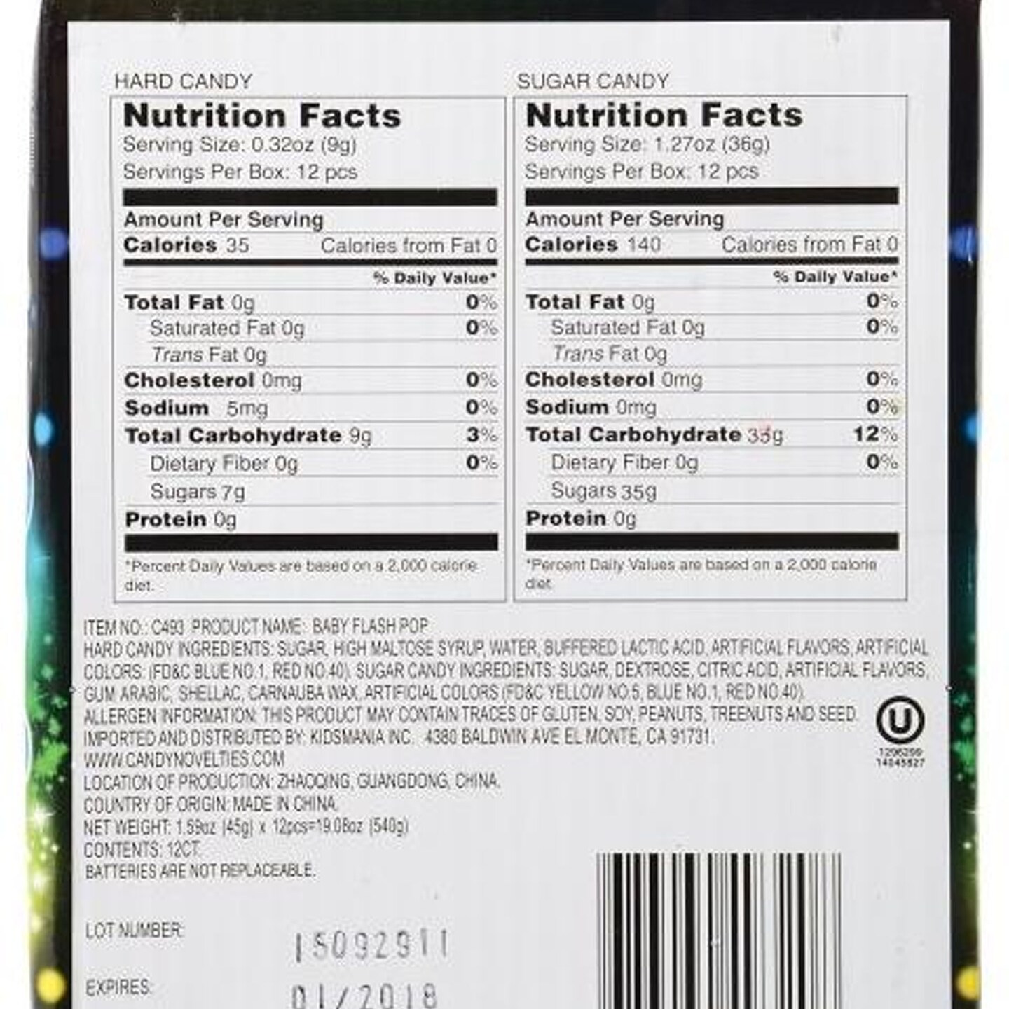 Baby Flash Pop 12 Pc Include 12 Units