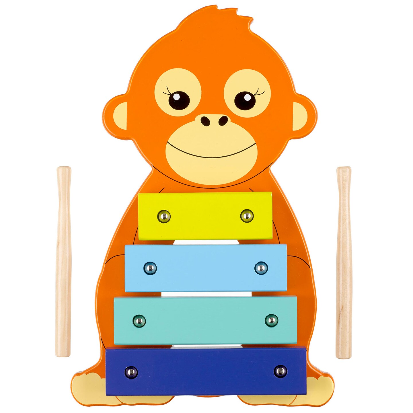 Orange Tree Toys: Xylophone: Orangutan - Wooden Musical Instrument Toy w/ 2 Drumsticks, Animal Shaped, Developmental Toy, Toddler &#x26; Kids, Ages 3+