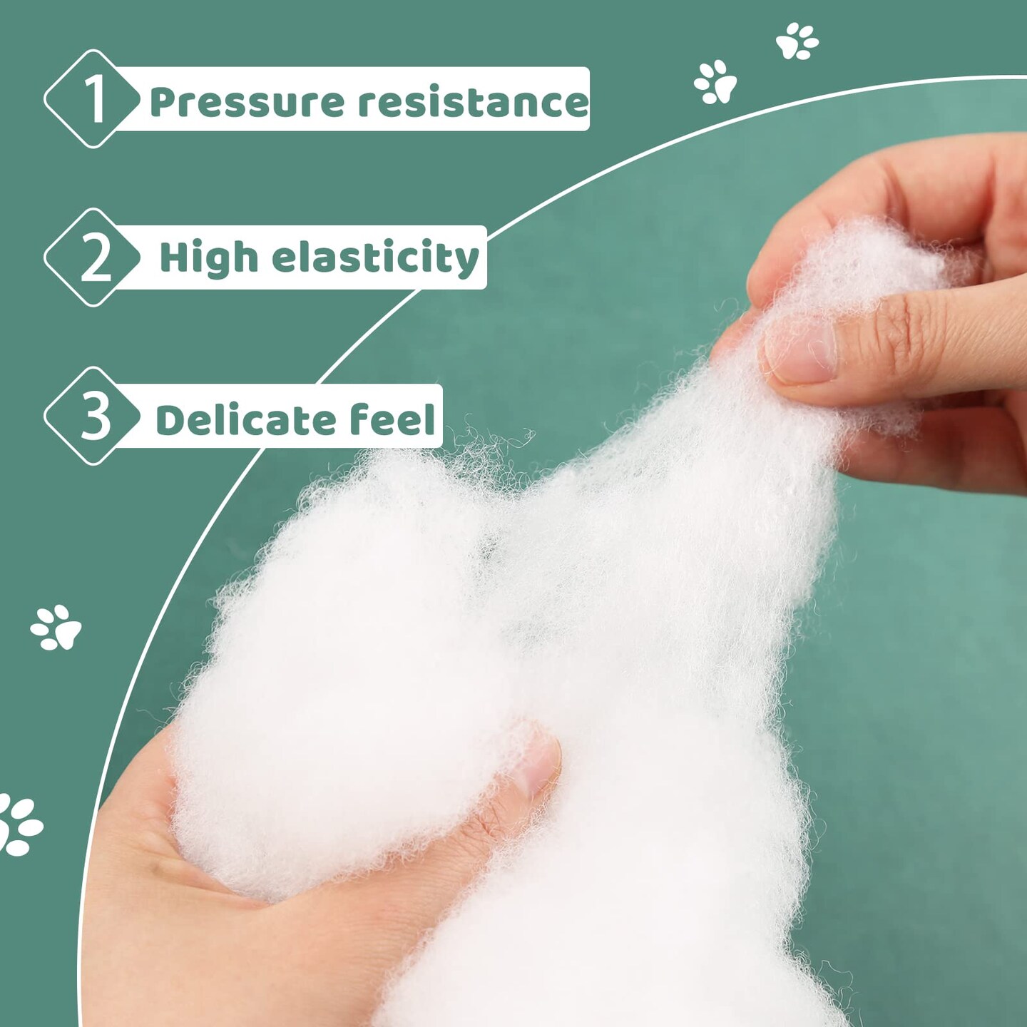 Jmuiiu 50g Polyester Fill, Premium Polyester Fiberfill, Recycled Polyester Fiber, Stuffing for Stuffed Animals, High Resilience Stuffing Fluff Fiberfill for Pillow Filling, Animals Dolls DIY