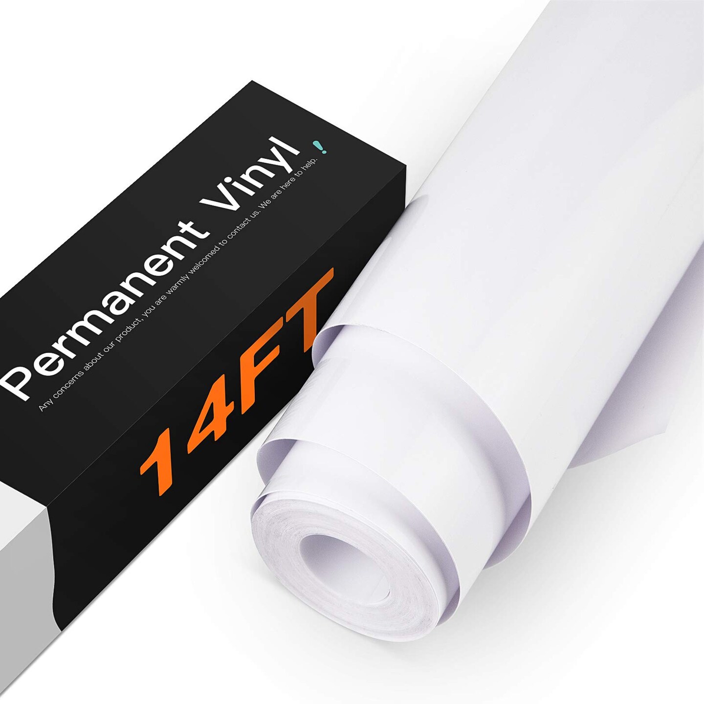HTVRONT White Permanent Vinyl, White Vinyl for Cricut - 12&#x22; x 14 FT White Adhesive Vinyl Roll for Cricut, Silhouette, Cameo Cutters, Signs, Scrapbooking, Craft, Die Cutters (Glossy White)