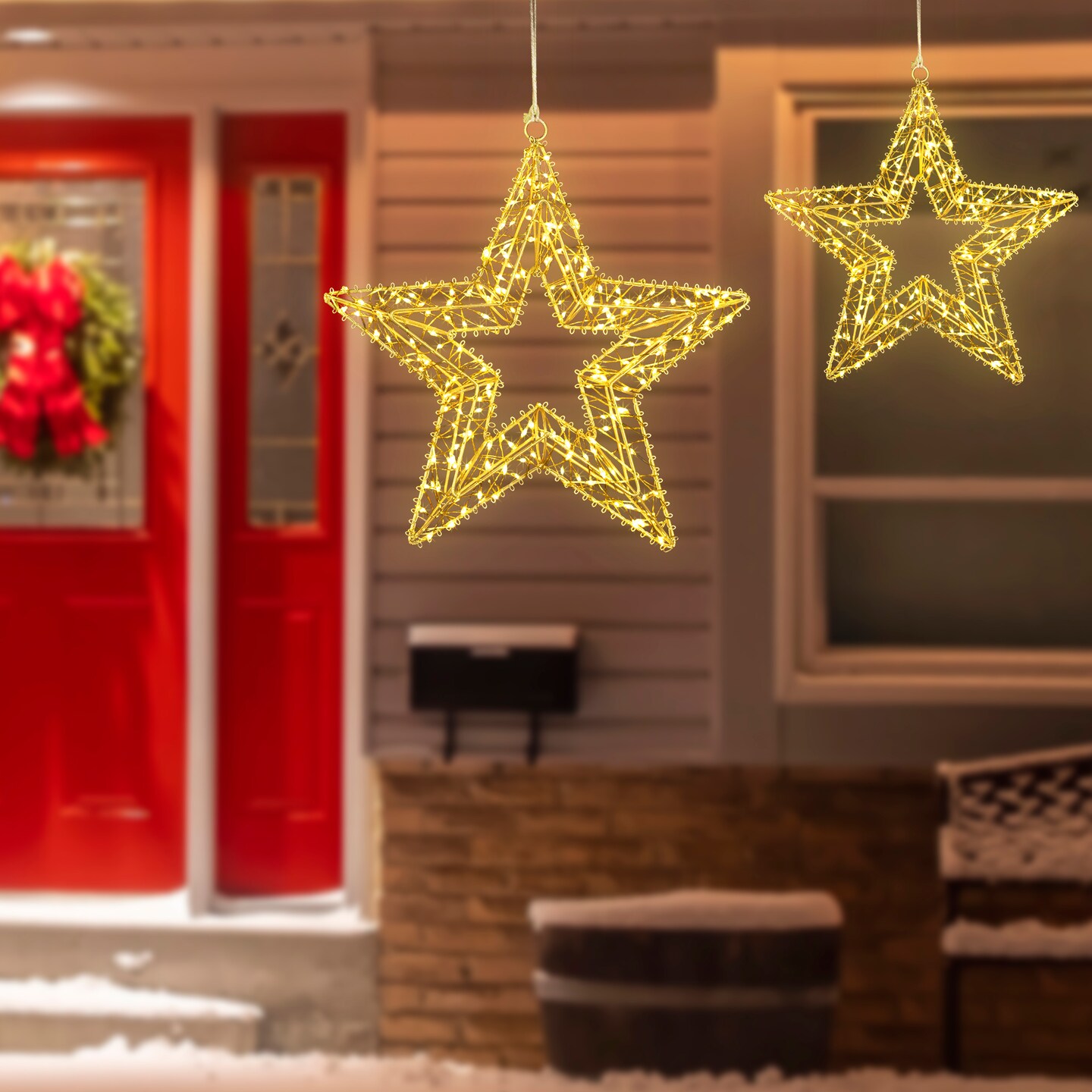 Northlight LED Lighted Stars Outdoor Christmas Decorations - 18&#x22; - Gold - Set of 2
