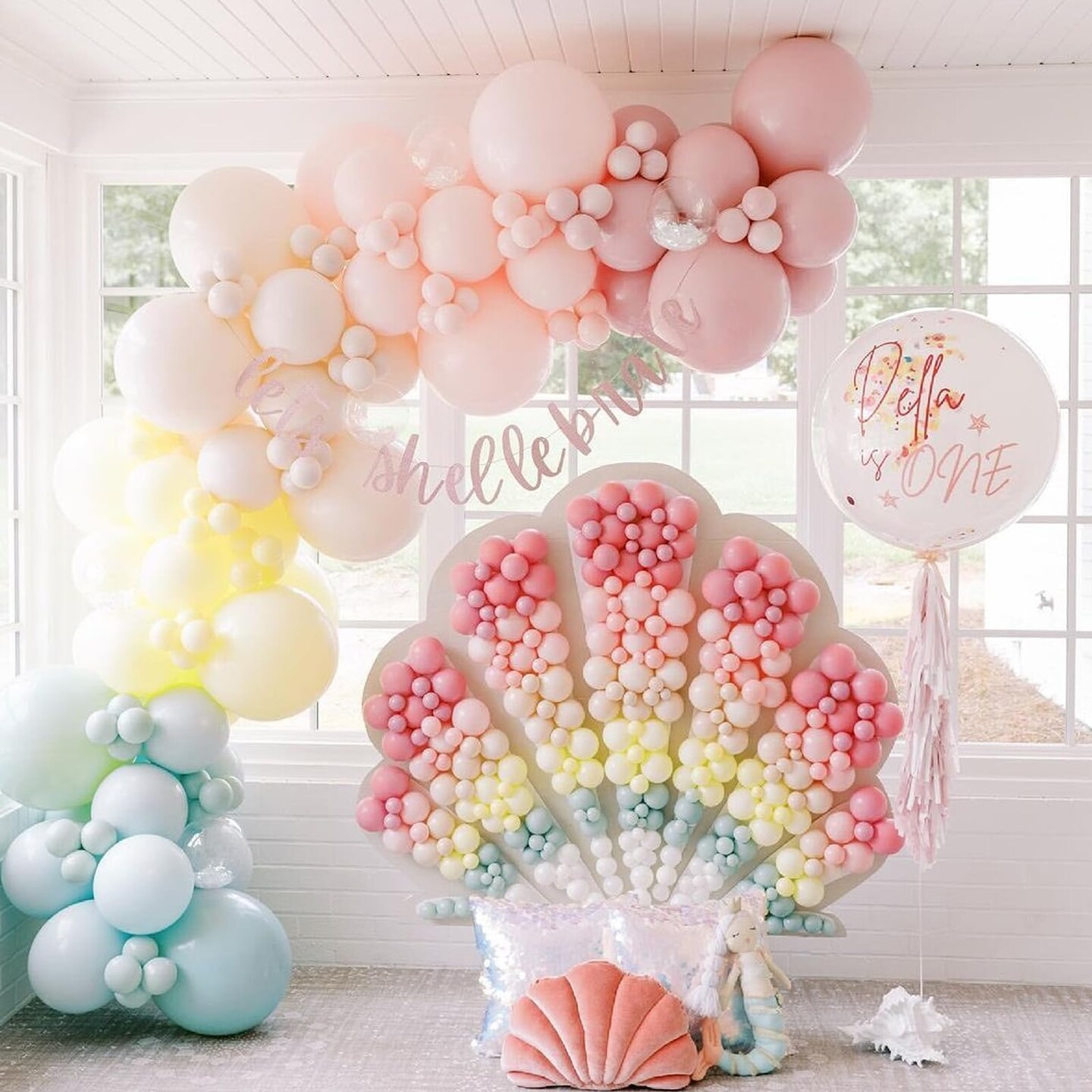 Pastel Balloons, 60 PCS Pastel Latex Balloons, 12 Inch Macaron Pink Blue Purple Green Yellow Orange Color Balloon Gold Confetti for Birthday Baby Shower Wedding Rainbow Pastel Party Decorations