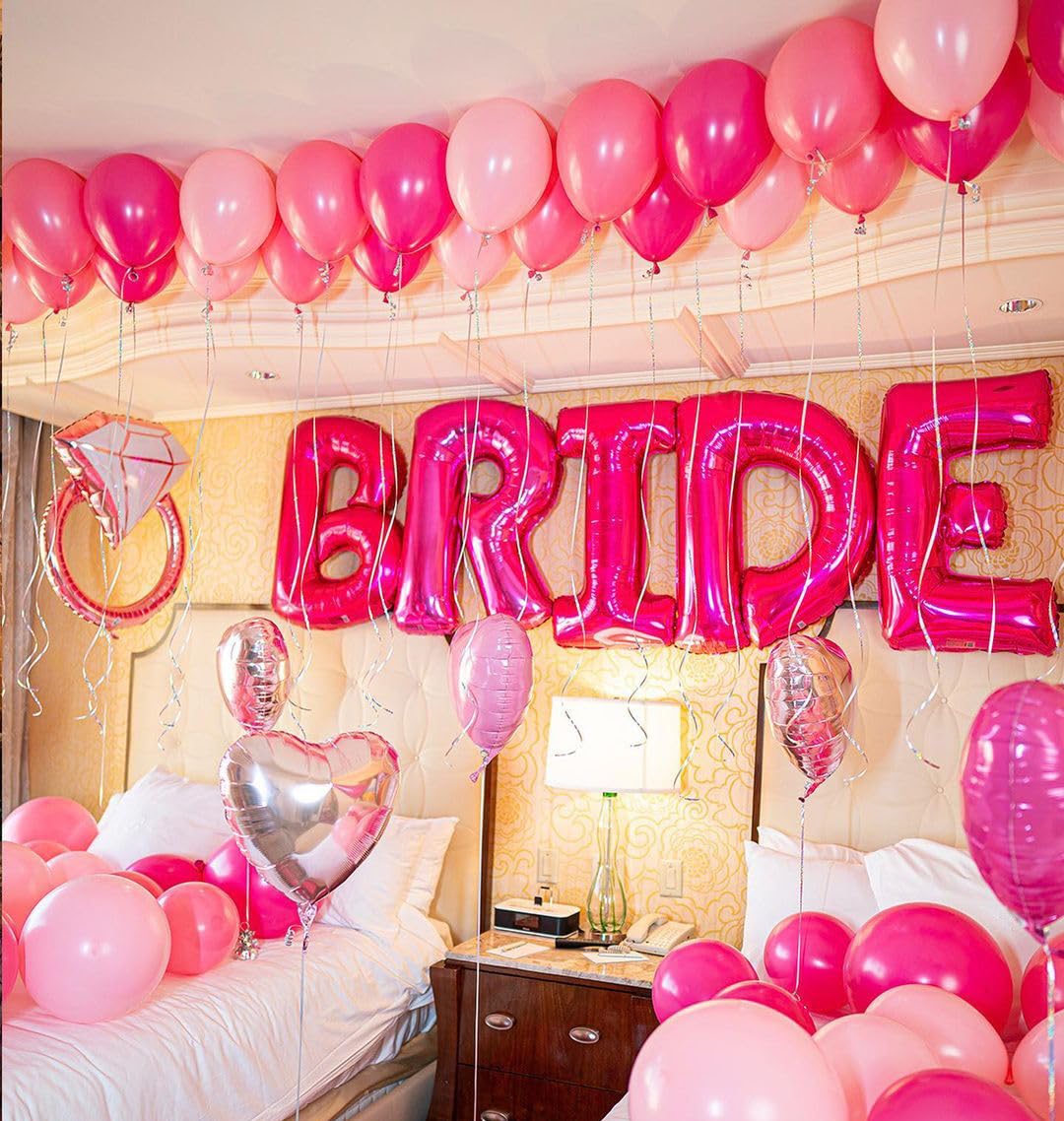 Pink Balloons Metallic Pink Balloon, 50Pcs 12Inch Hot Pink Chrome Pink Latex Balloons Baby Pink Balloons and Dark Magenta Pink Balloons for Birthday Baby Shower Princess Party Decorations