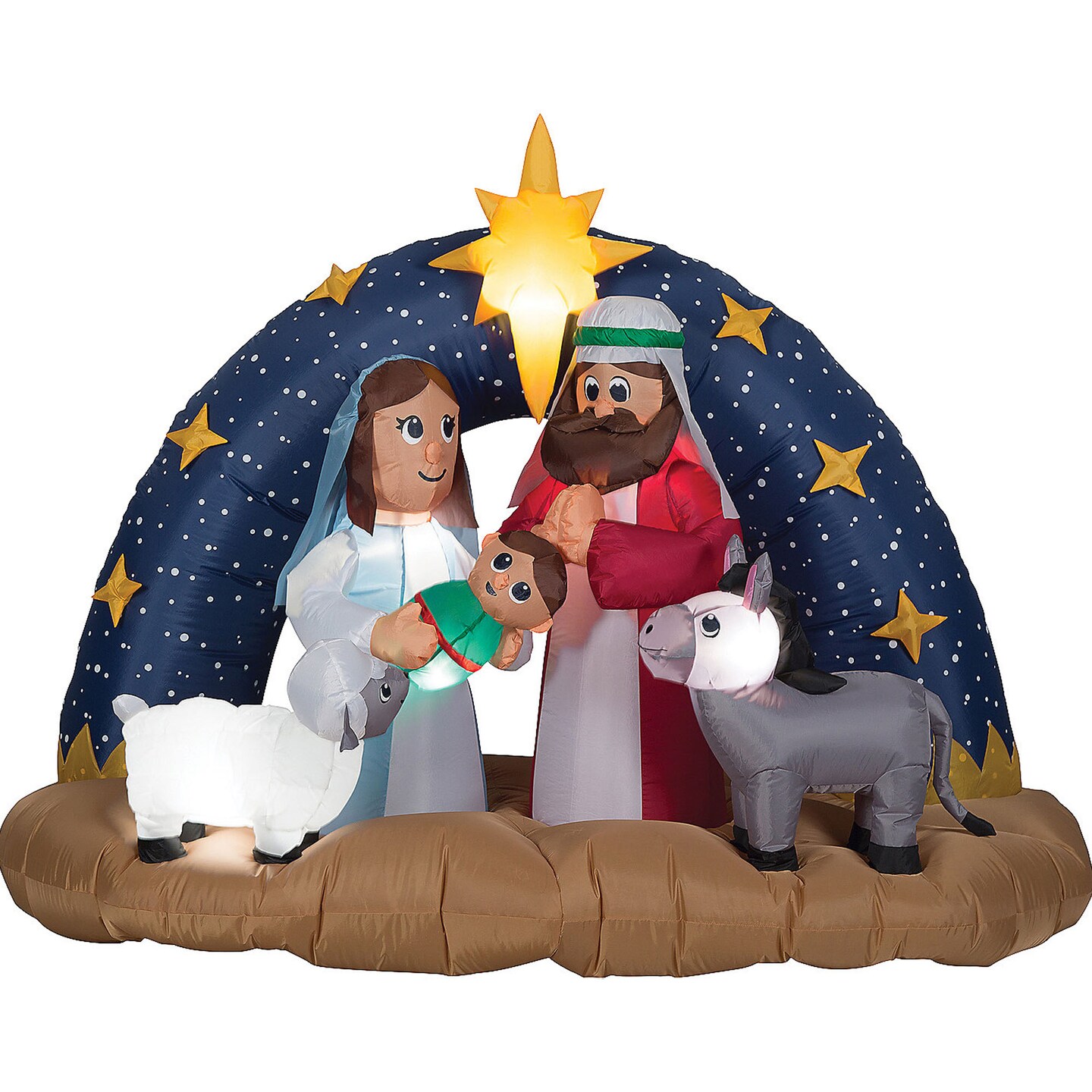 Airblown Snowy Night Nativity Scene 78 Inflatable Christmas Outdoor Yard Decor