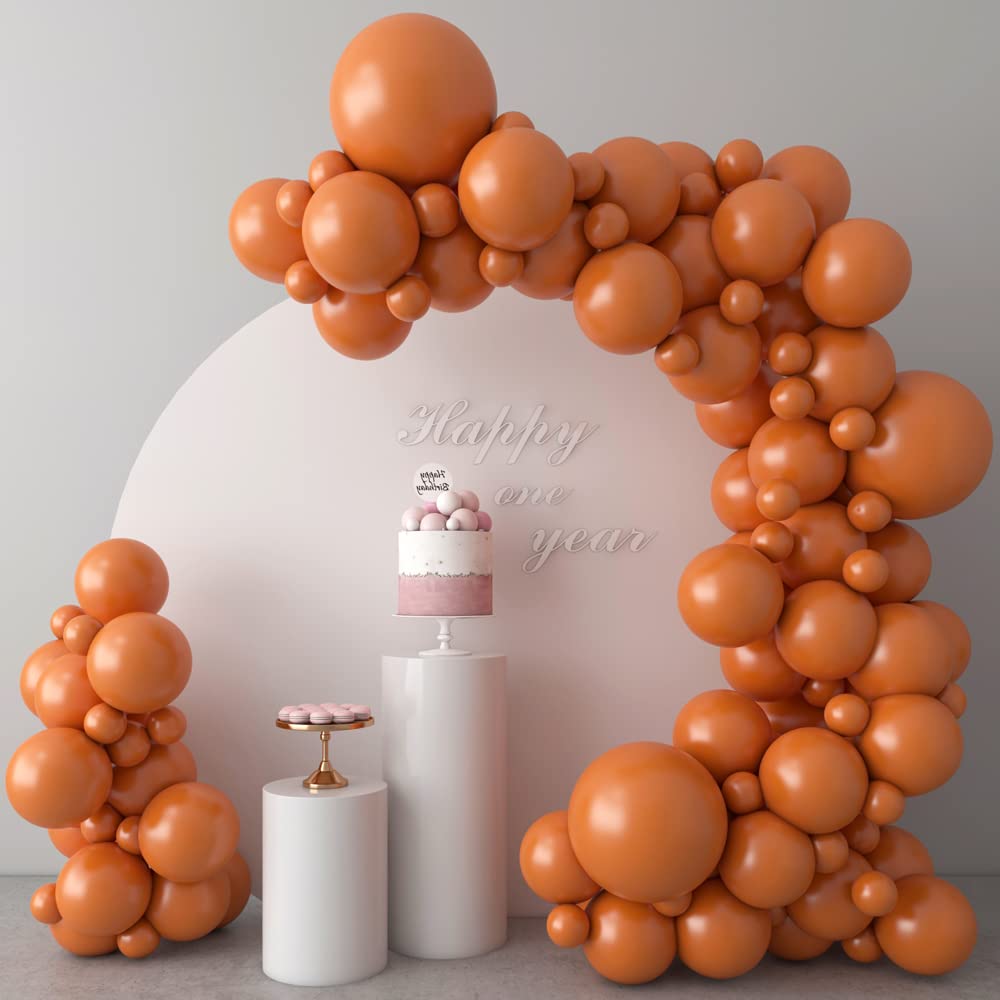 Burnt Orange Balloons Happy Birthday Decoration 53pcs 5inch/12inch/18inch Assorted Sizes Tropical Jungle Safari Balloons Thanksgiving Party Decor