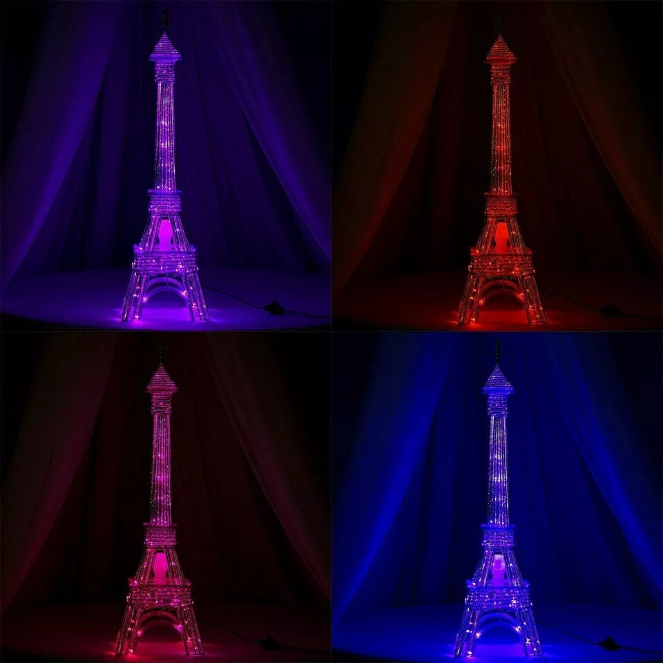 39" tall Silver LED Lights Eiffel Tower Wedding Party Home Decorations