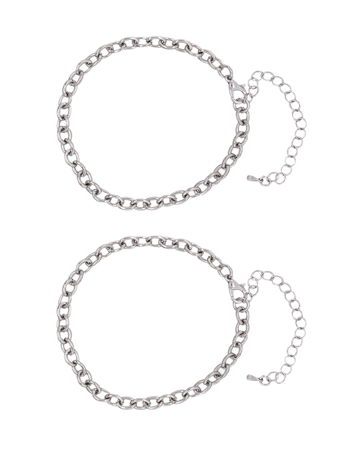 Charm Bracelets, Silver 2pc
