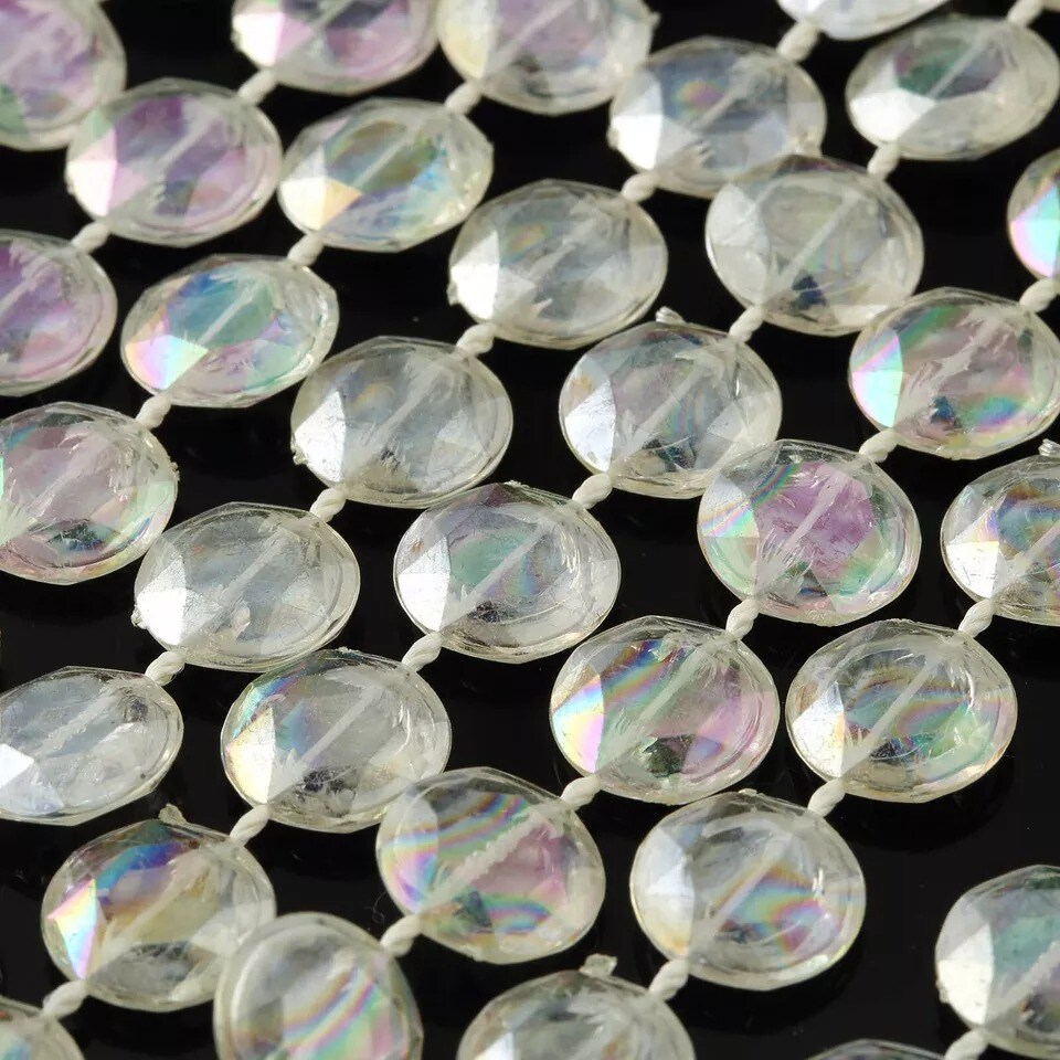 10 yards Crystal Like Garland with Iridescent Beads Wedding Centerpiece