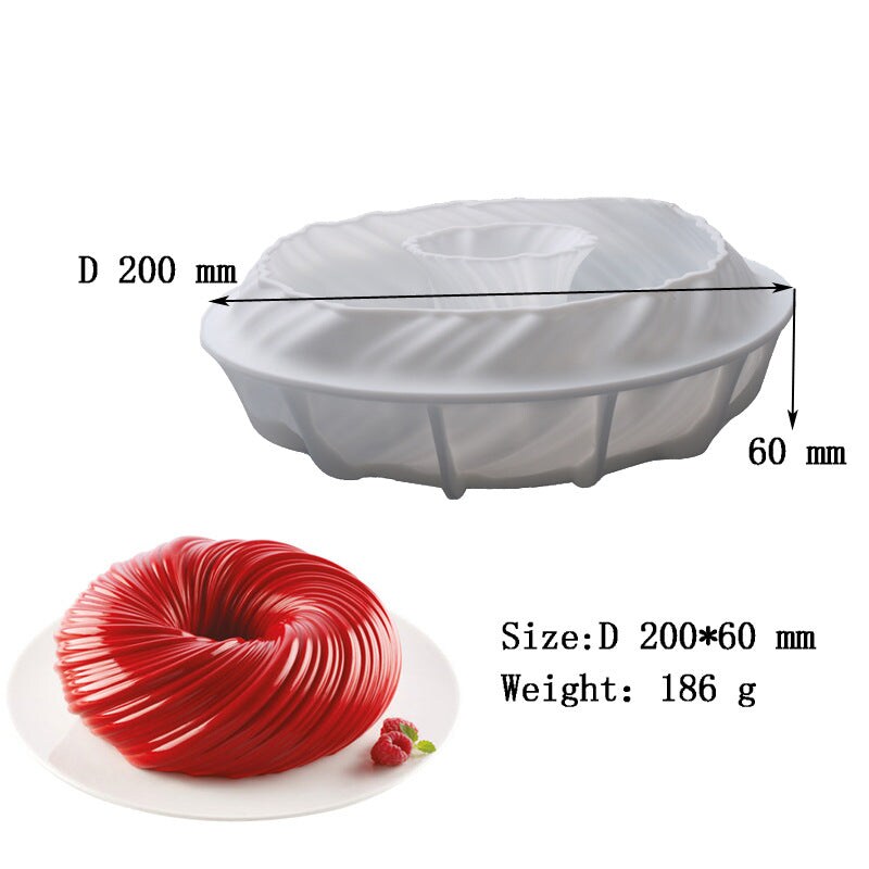 Breakable Silicone Mold for Spiral Bunt Cakes, Chocolate Desserts, and More