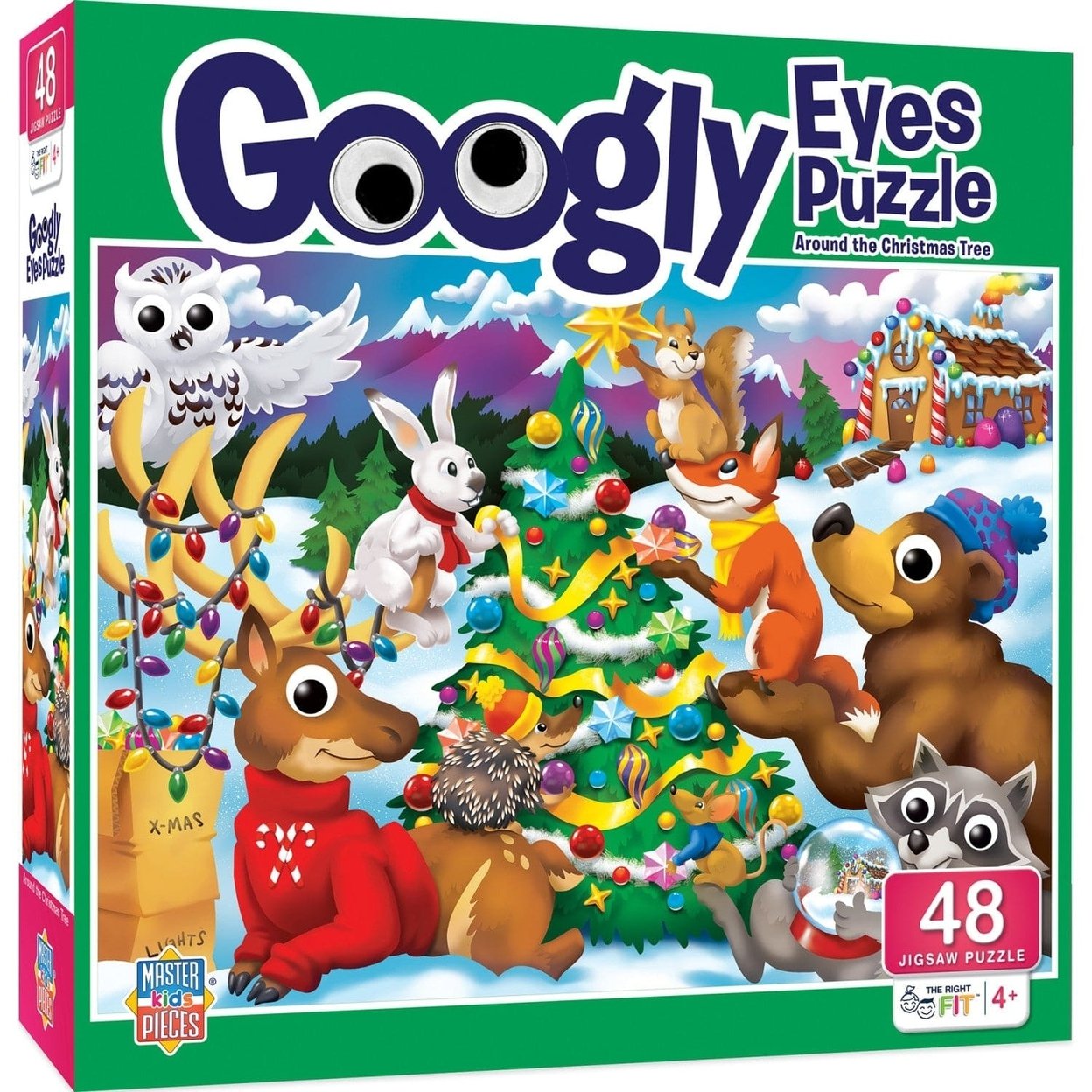 Googly Eyes Christmas Tree 48 Piece Puzzle 19X14 Inches For Ages 4+