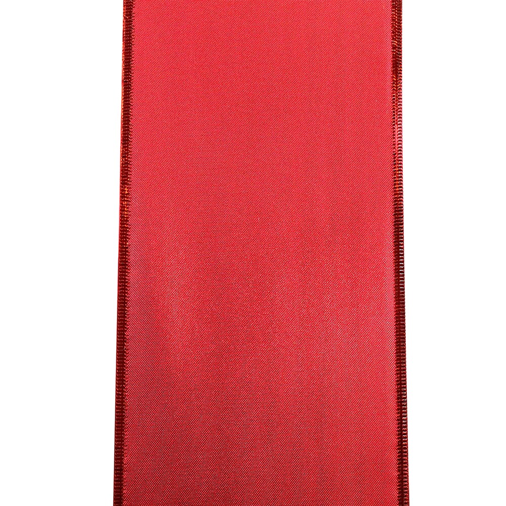 Christmas Ribbon - Jamaica Value Plastic Wired Edge -- Scarlet Color --- 4 inch x 30 yards